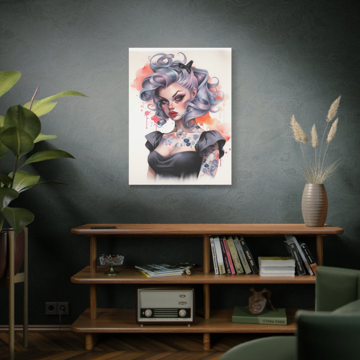 Gallery Wrapped Canvas, Edgy Tattooed Beauty, Urban Pop Art Canvas – Noelle
