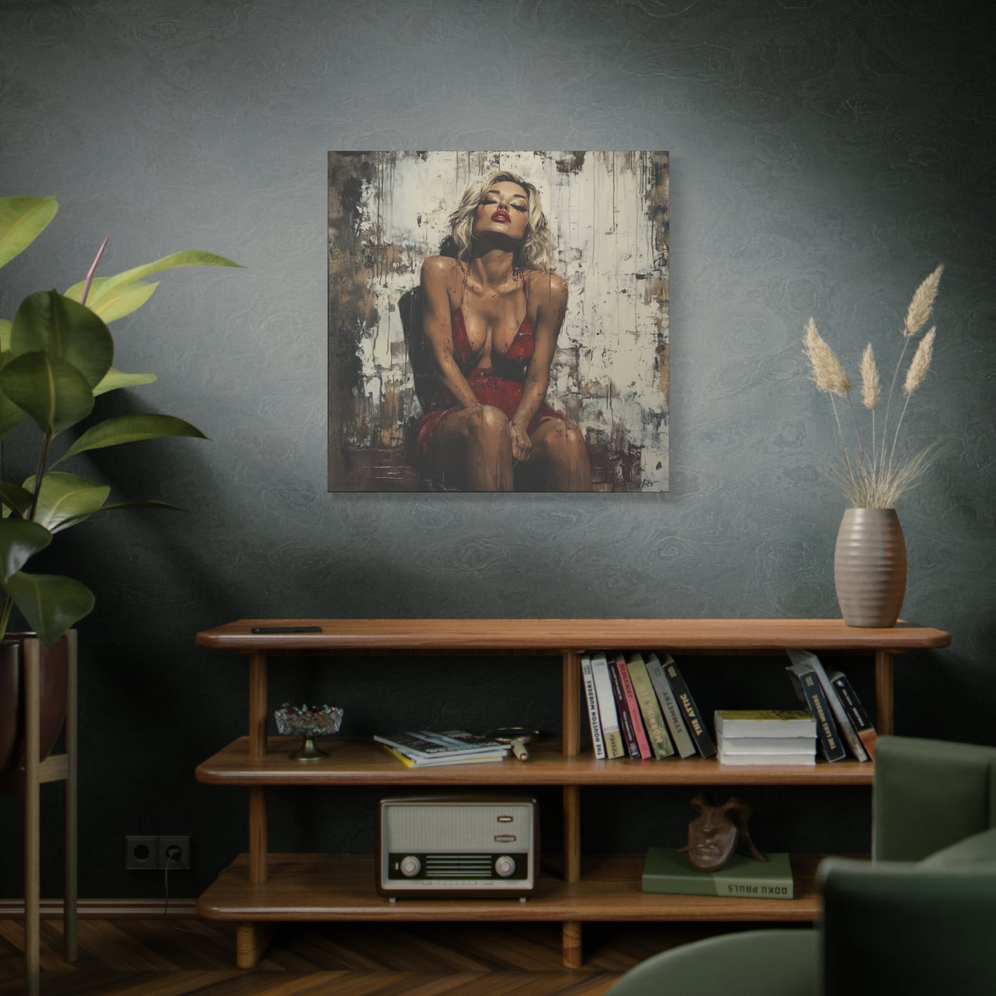 Gallery Wrapped Canvas, Guilt and Grit Adult Art Canvas, Erotic Pinup Art Canvas – Amara