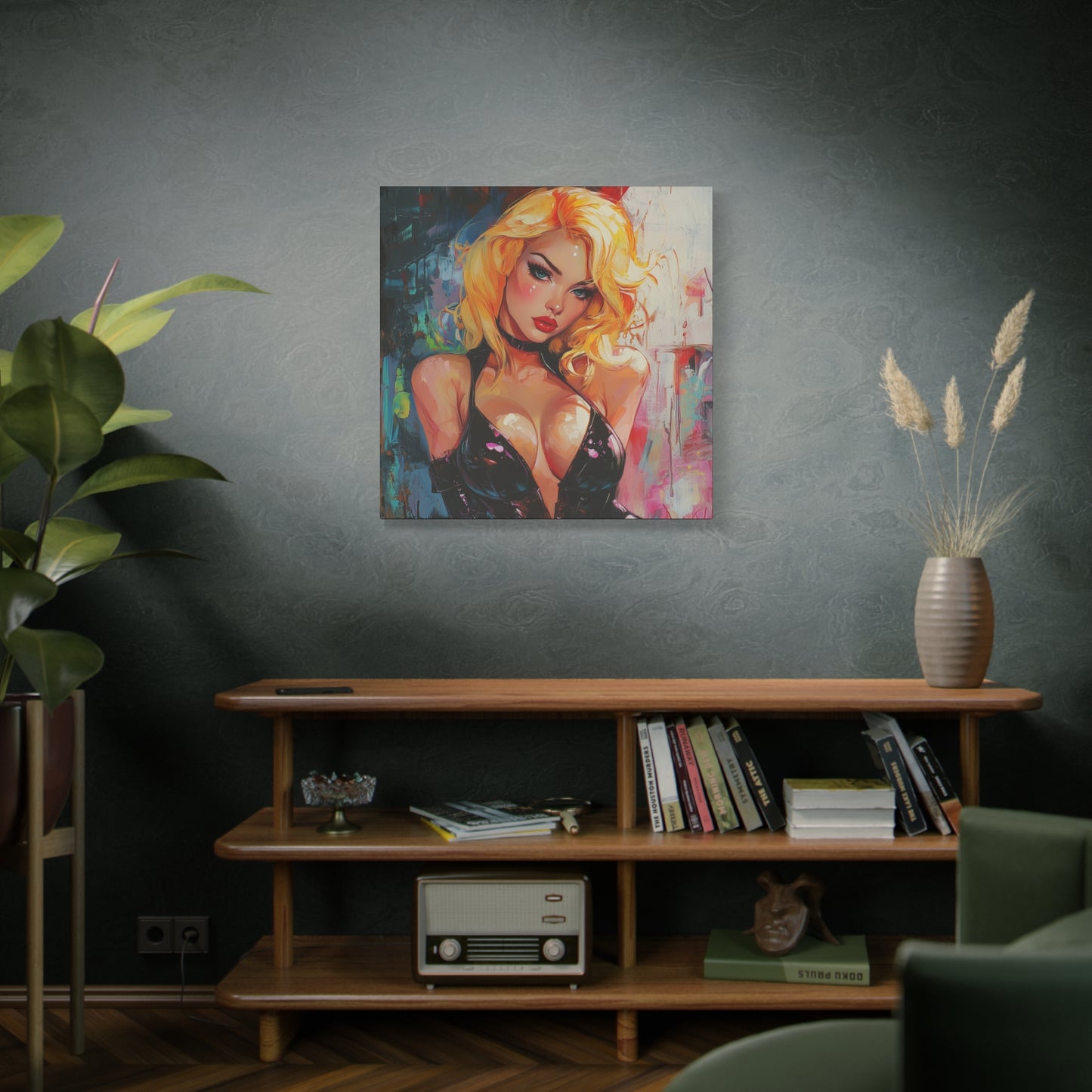 Gallery Wrapped Canvas, Guilt and Grit Adult Art Canvas, Erotic Pinup Art Canvas – Esme