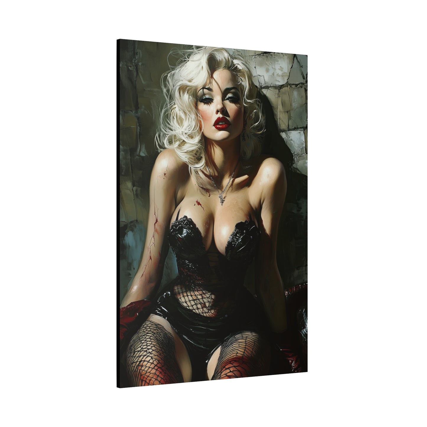 Gallery Wrapped Canvas, Guilt and Grit Adult Art Canvas, Erotic Pinup Art Canvas – Isla