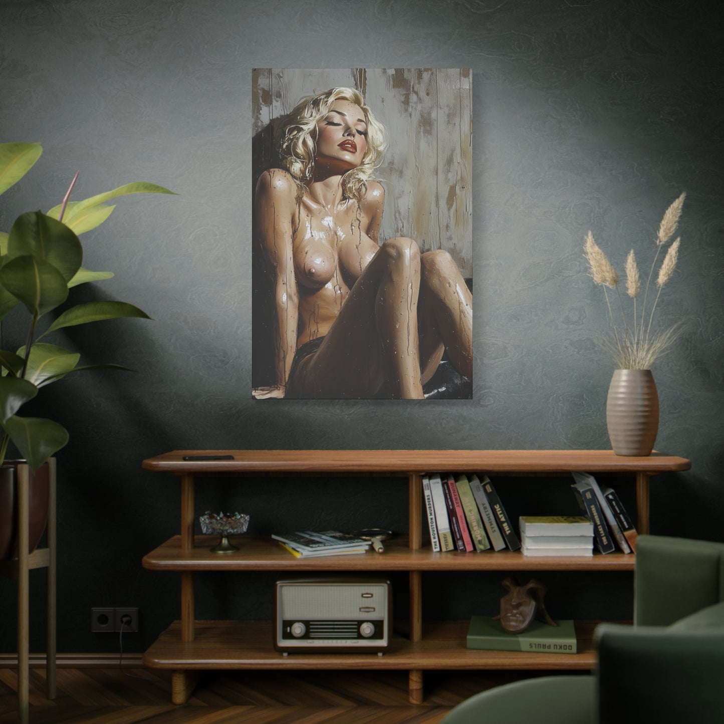 Gallery Wrapped Canvas, Guilt and Grit Adult Art Canvas, Erotic Pinup Art Canvas – Estelle