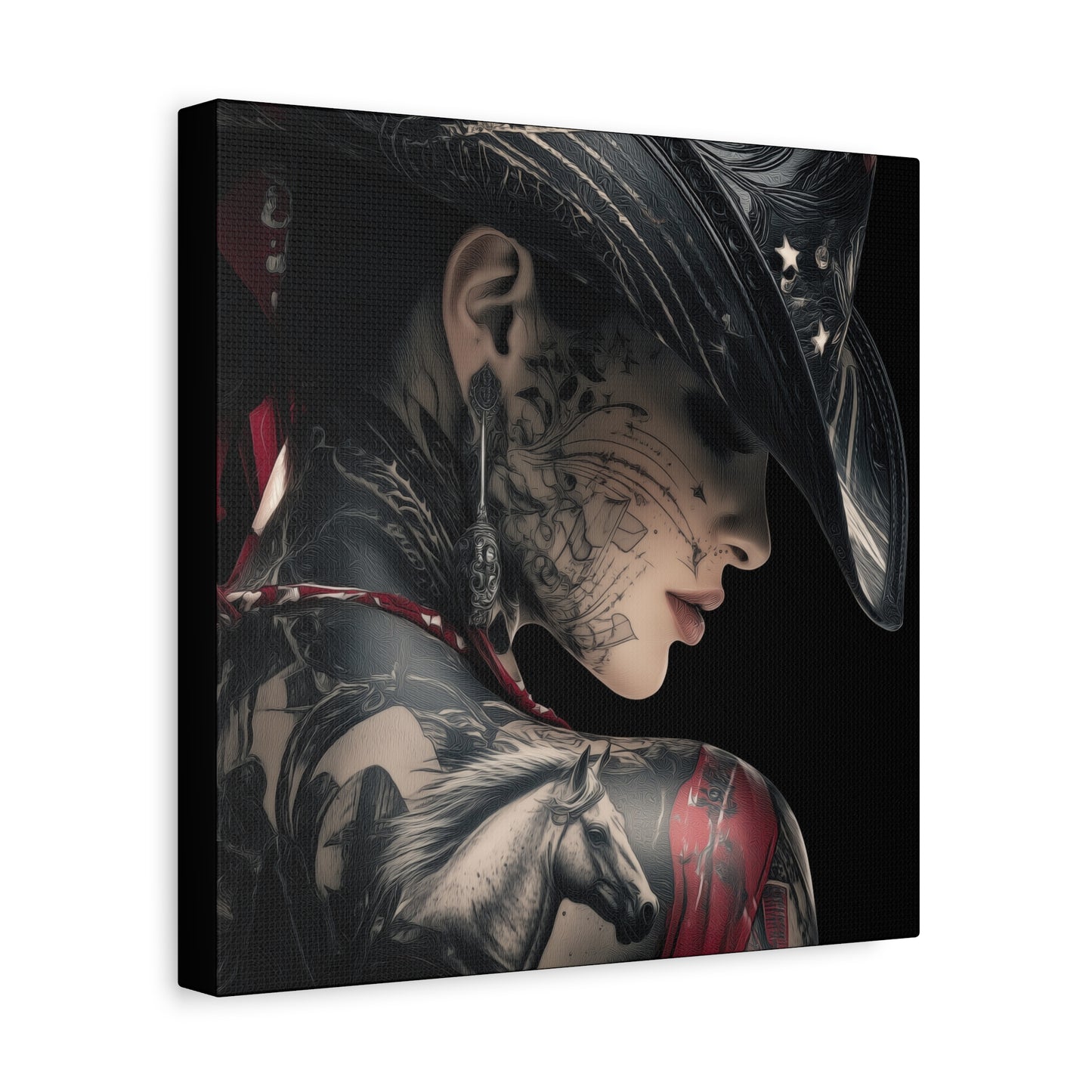 Gallery Wrapped Canvas, Wranglers and Wreckage Art Canvas, Erotic Pinup Art Canvas – Cassie