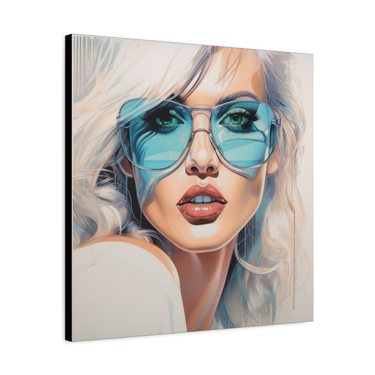 Canvas Gallery Wrapped High-Fashion Wall Art, Stylish Decor, Retro Femme Doll Pop Art – Nova