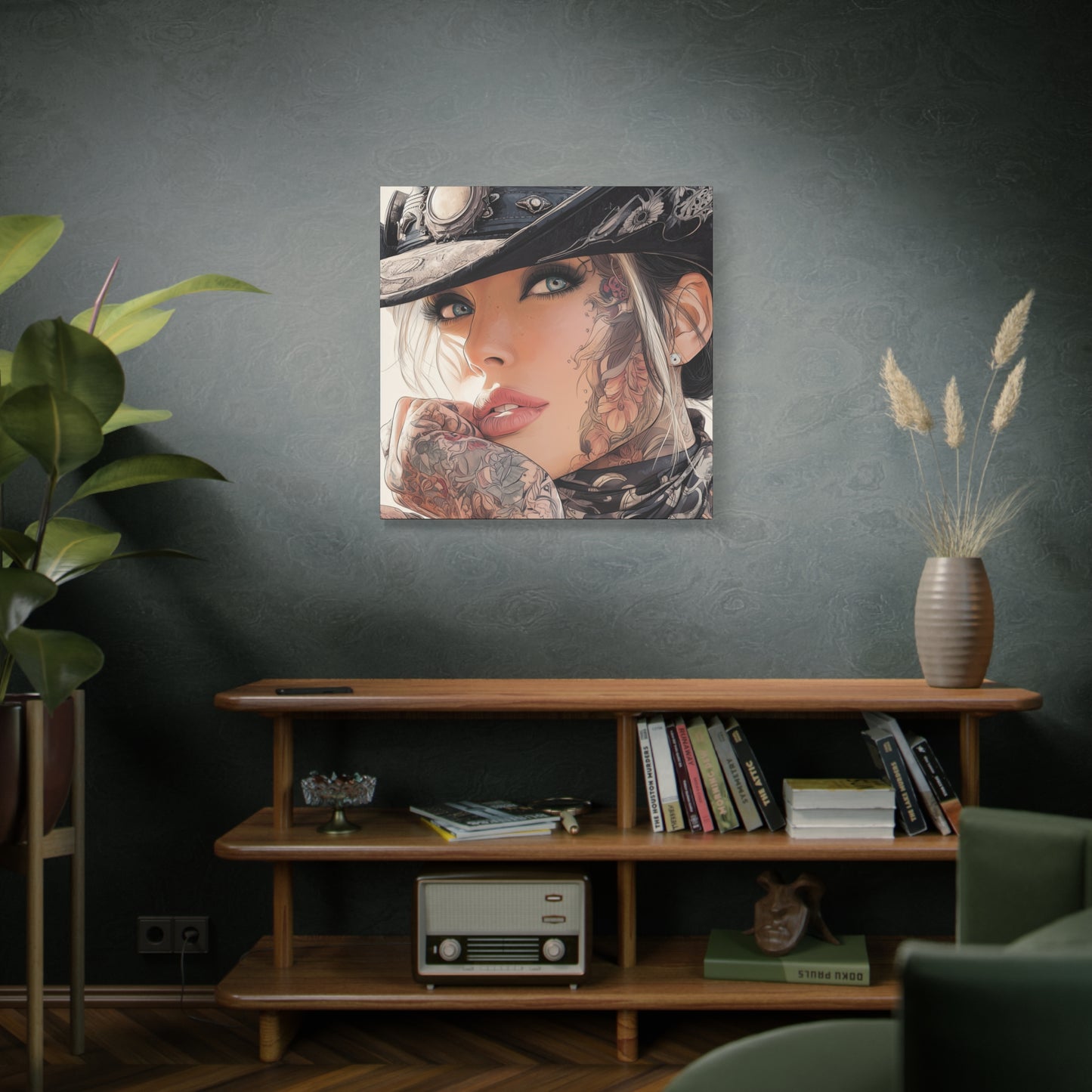 Gallery Wrapped Canvas, Wranglers and Wreckage Art Canvas, Erotic Pinup Art Canvas – Raine