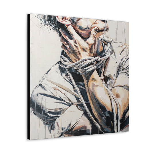 Gallery Wrapped Canvas, Ropes and Reverence Art Canvas, Erotic Shibari Art Canvas – Gary