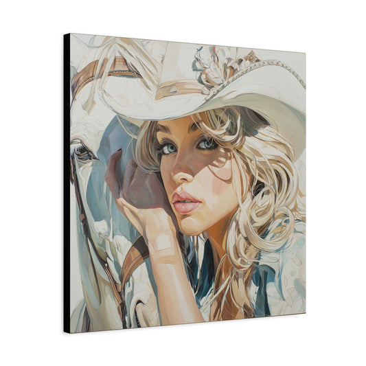 Gallery Wrapped Canvas, Wranglers and Wreckage Art Canvas, Erotic Pinup Art Canvas – Josie
