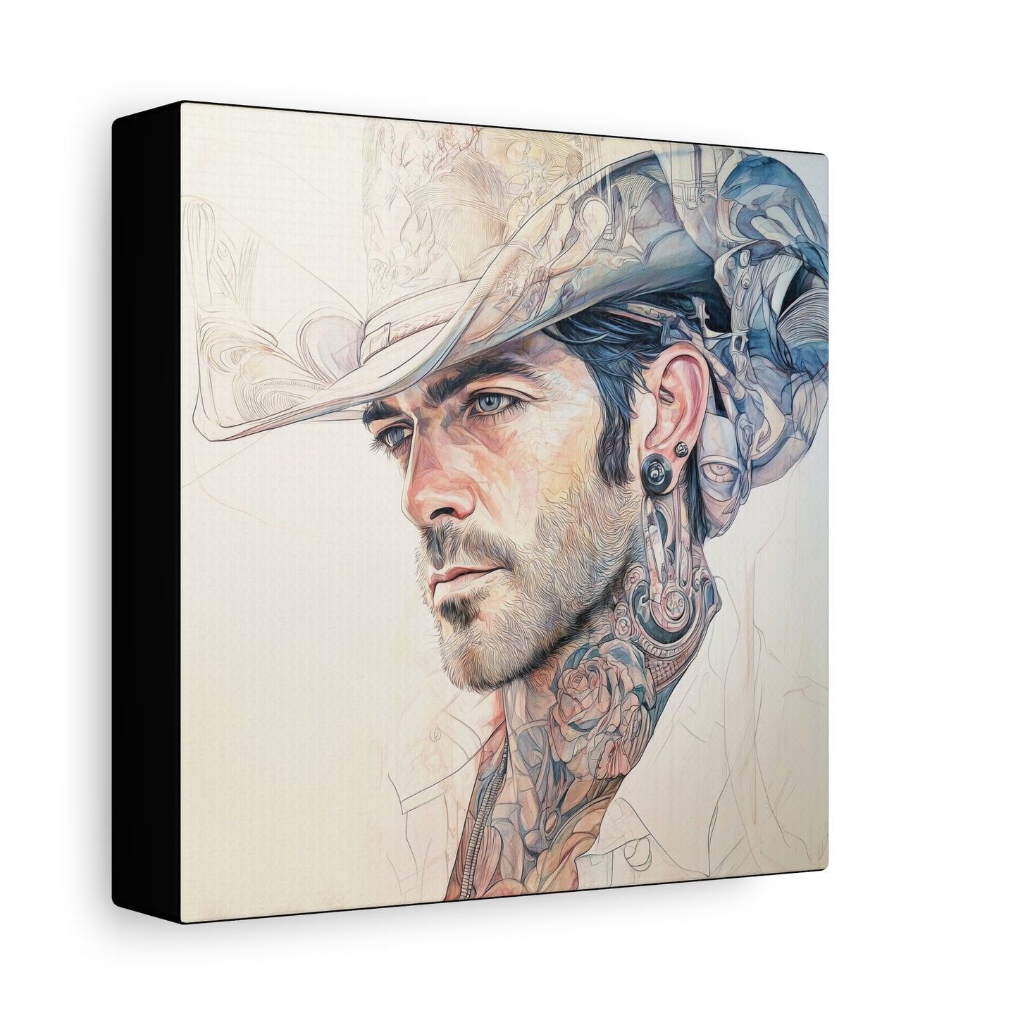 Gallery Wrapped Canvas, Wranglers and Wreckage Art Canvas, Erotic Pinup Art Canvas – Buck