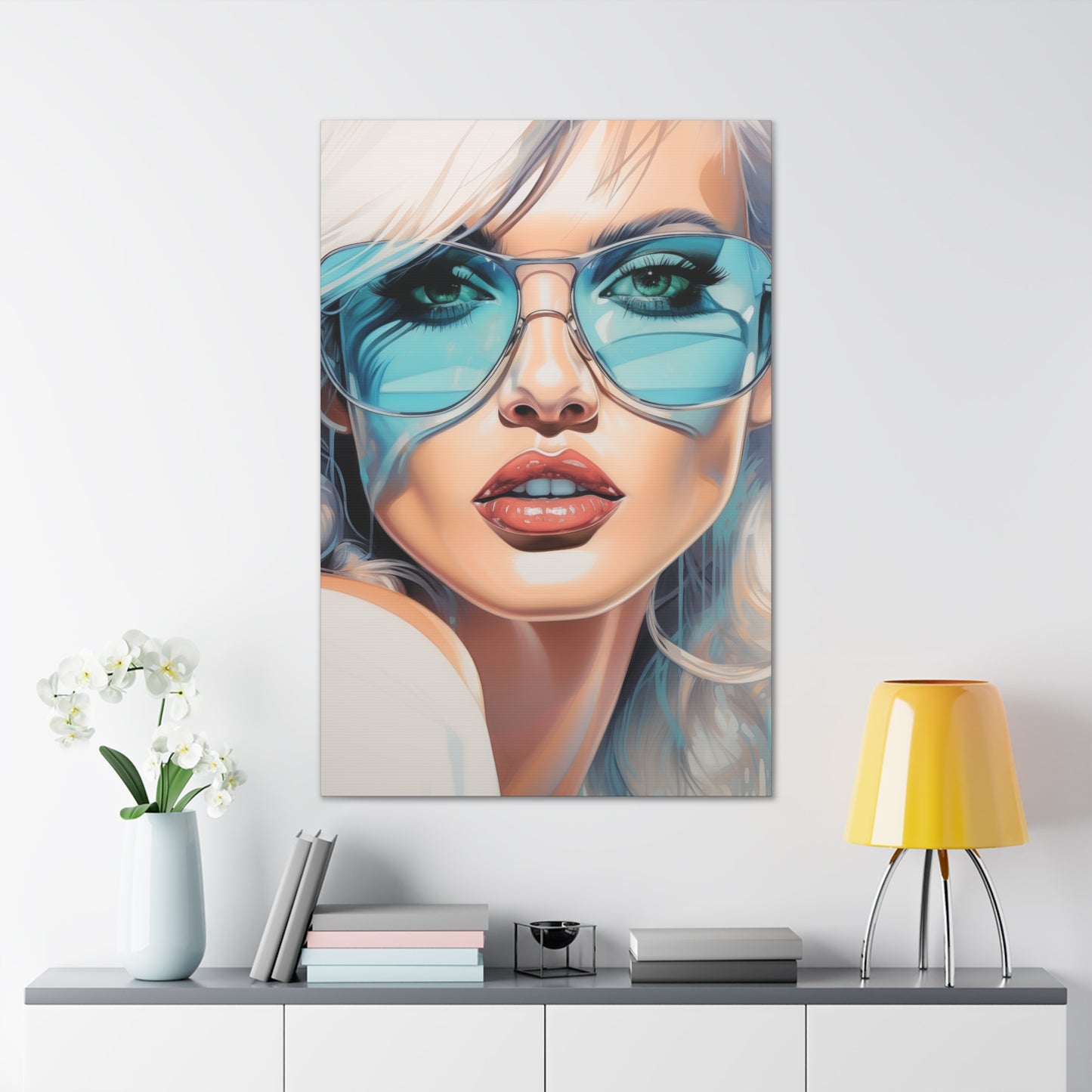 Canvas Gallery Wrapped High-Fashion Wall Art, Stylish Decor, Retro Femme Doll Pop Art – Nova