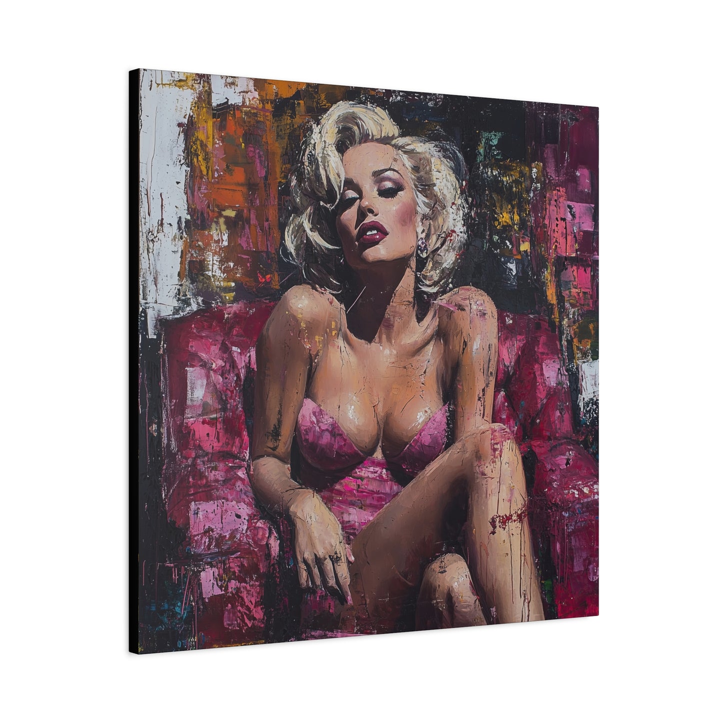 Gallery Wrapped Canvas, Guilt and Grit Art Canvas, Erotic Pinup Art Canvas – Alexis