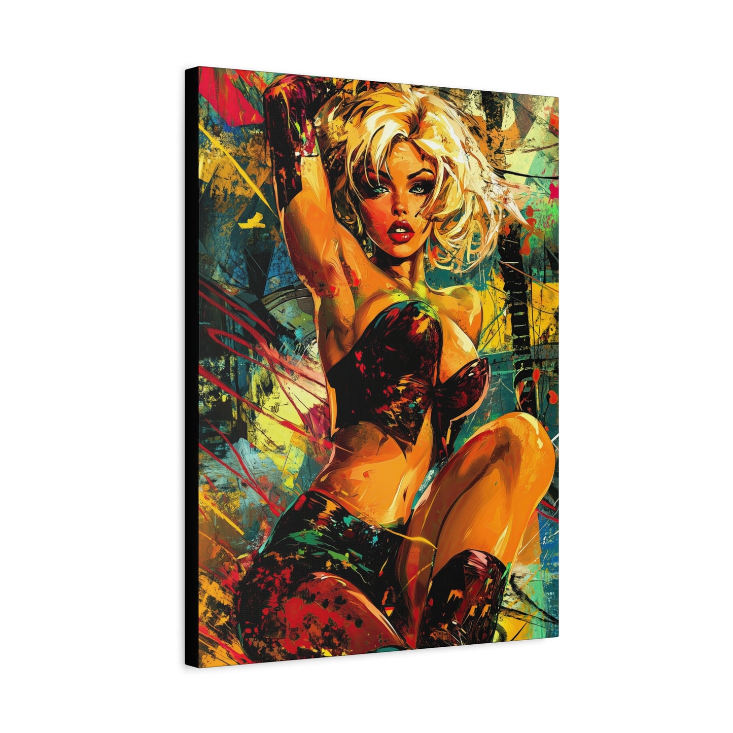 Gallery Wrapped Canvas, Guilt and Grit Adult Art Canvas, Erotic Pinup Art Canvas – Robin