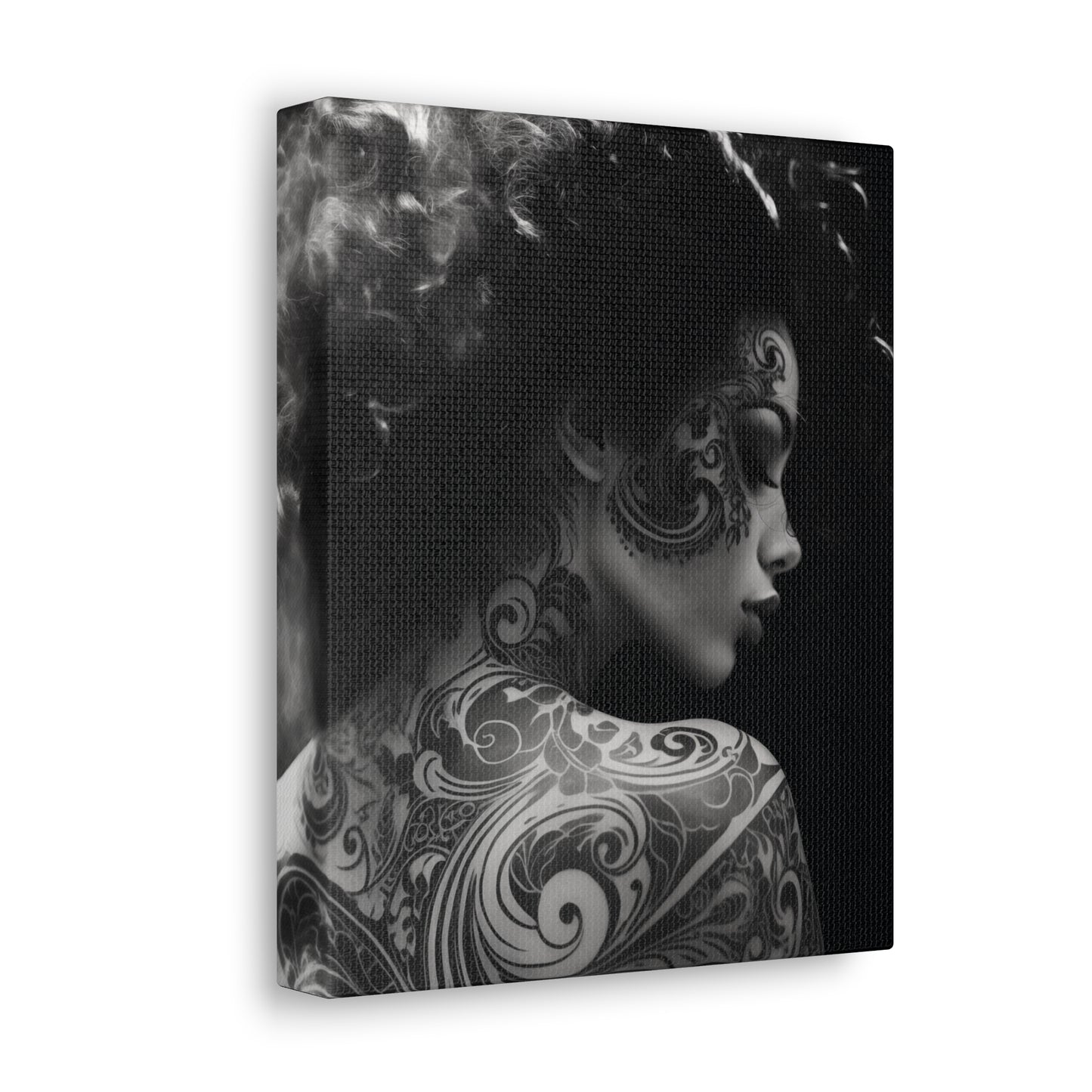 Canvas Gallery Wrap - Black and White Photography - Tattooed and Smoking Again