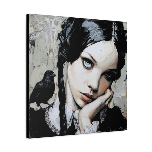 Gallery Wrapped Canvas, Myth and Bones Gothic Art Canvas, Dark Muse Canvas - Wendy