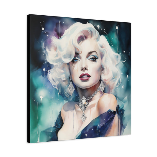 Canvas Wall Art, Gallery Wrapped Pop Art, Celebrity Wall Art – Marilyn Monroe - Diamonds