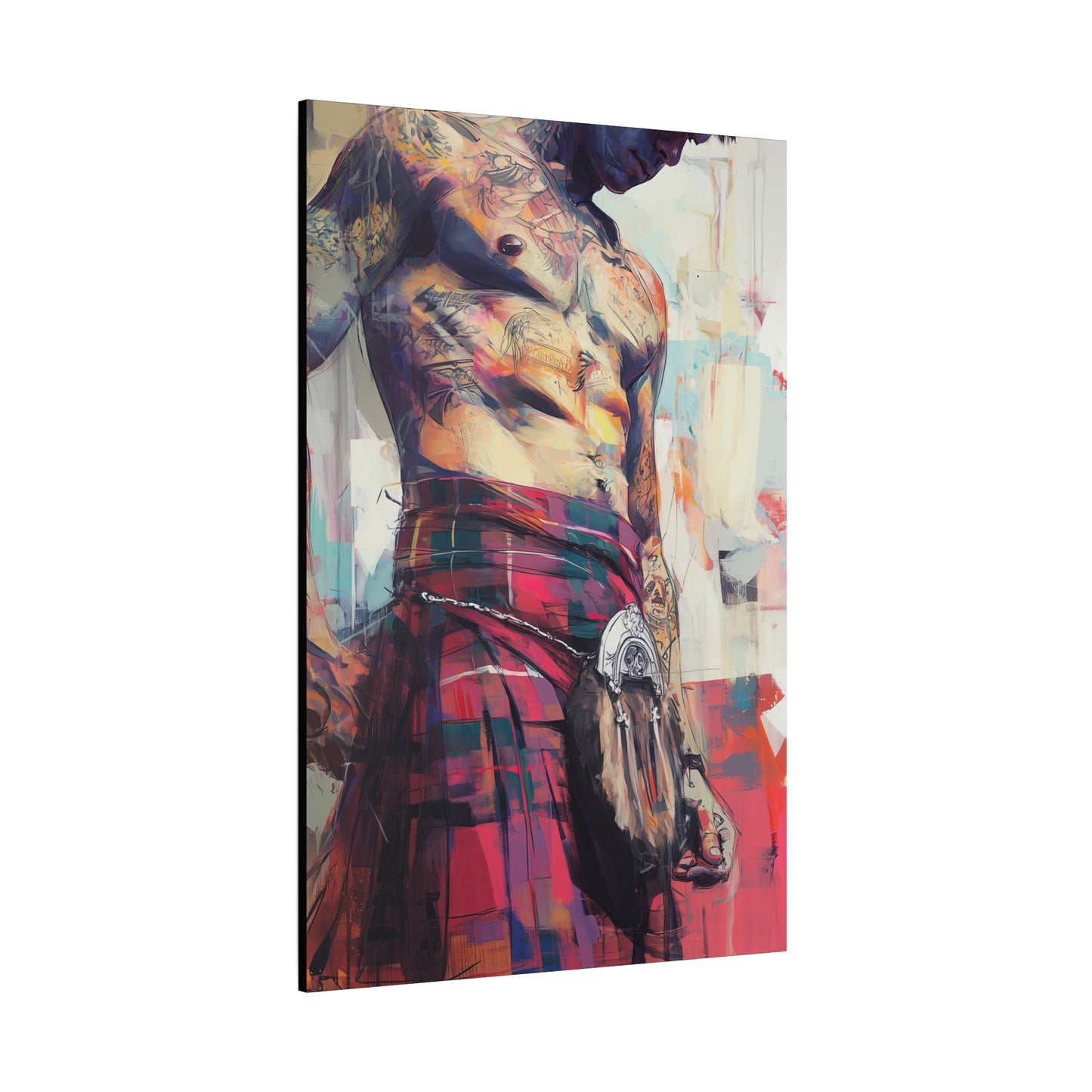 Gallery Wrapped Canvas, Kilts and Carnage Art Canvas, Erotic Pinup Art Canvas – Angus