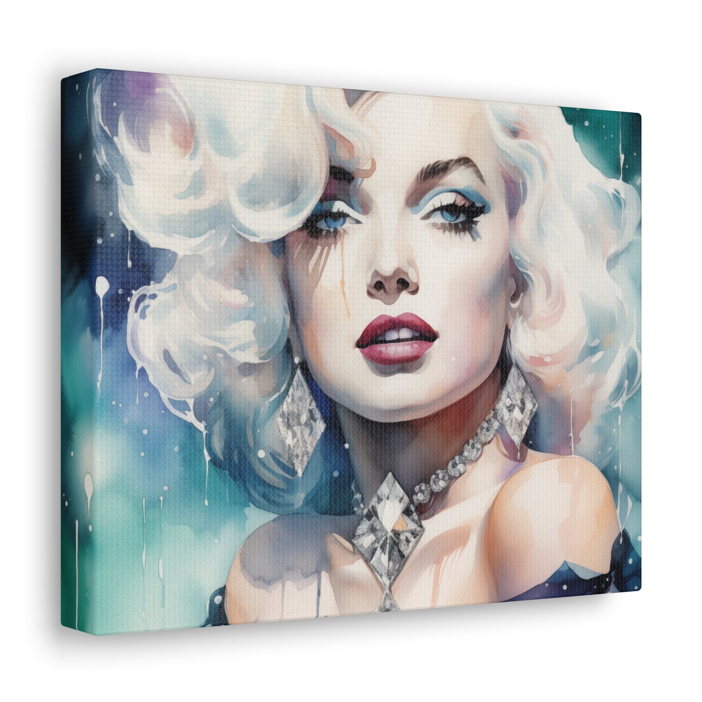 Canvas Wall Art, Gallery Wrapped Pop Art, Celebrity Wall Art – Marilyn Monroe - Diamonds