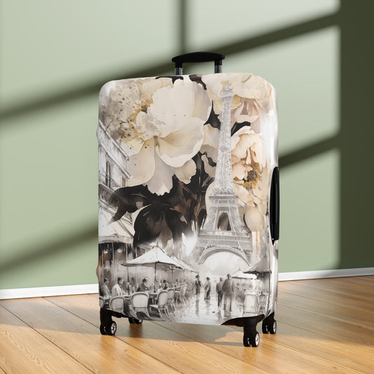 Luggage Cover - Paris, France, Eiffel Tower Cafe