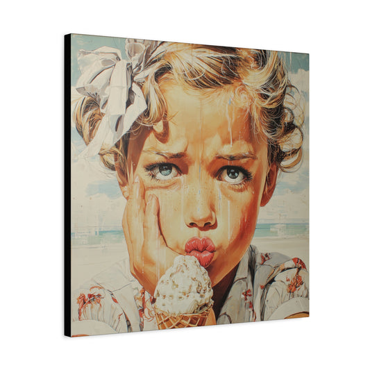 Gallery Wrapped Canvas, Sweet Summer Nostalgia, Sugar and Spice Art Canvas, Ice Cream Dreams Art – Faye
