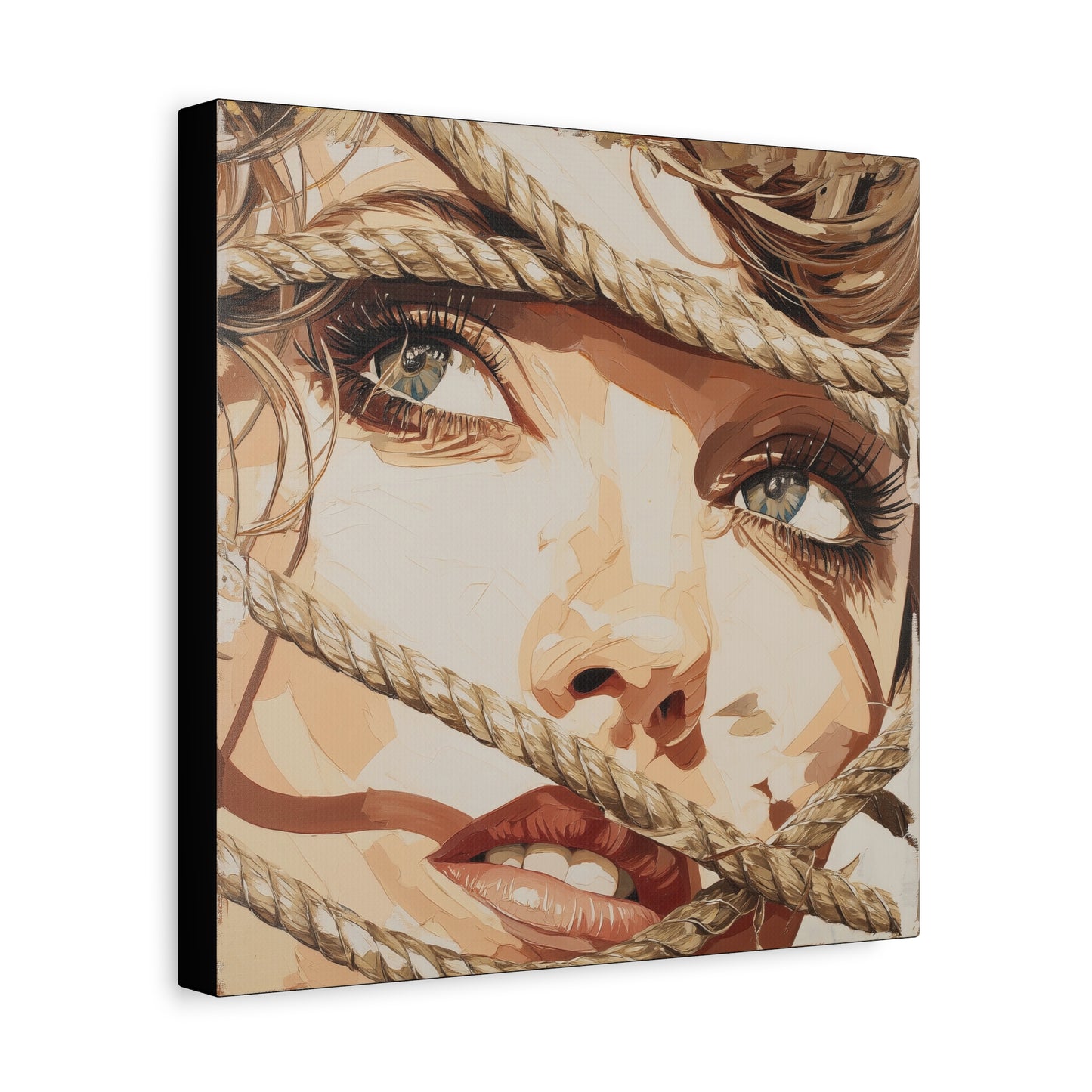 Gallery Wrapped Canvas, Ropes and Reverence Art Canvas, Erotic Shibari Art Canvas – Hana