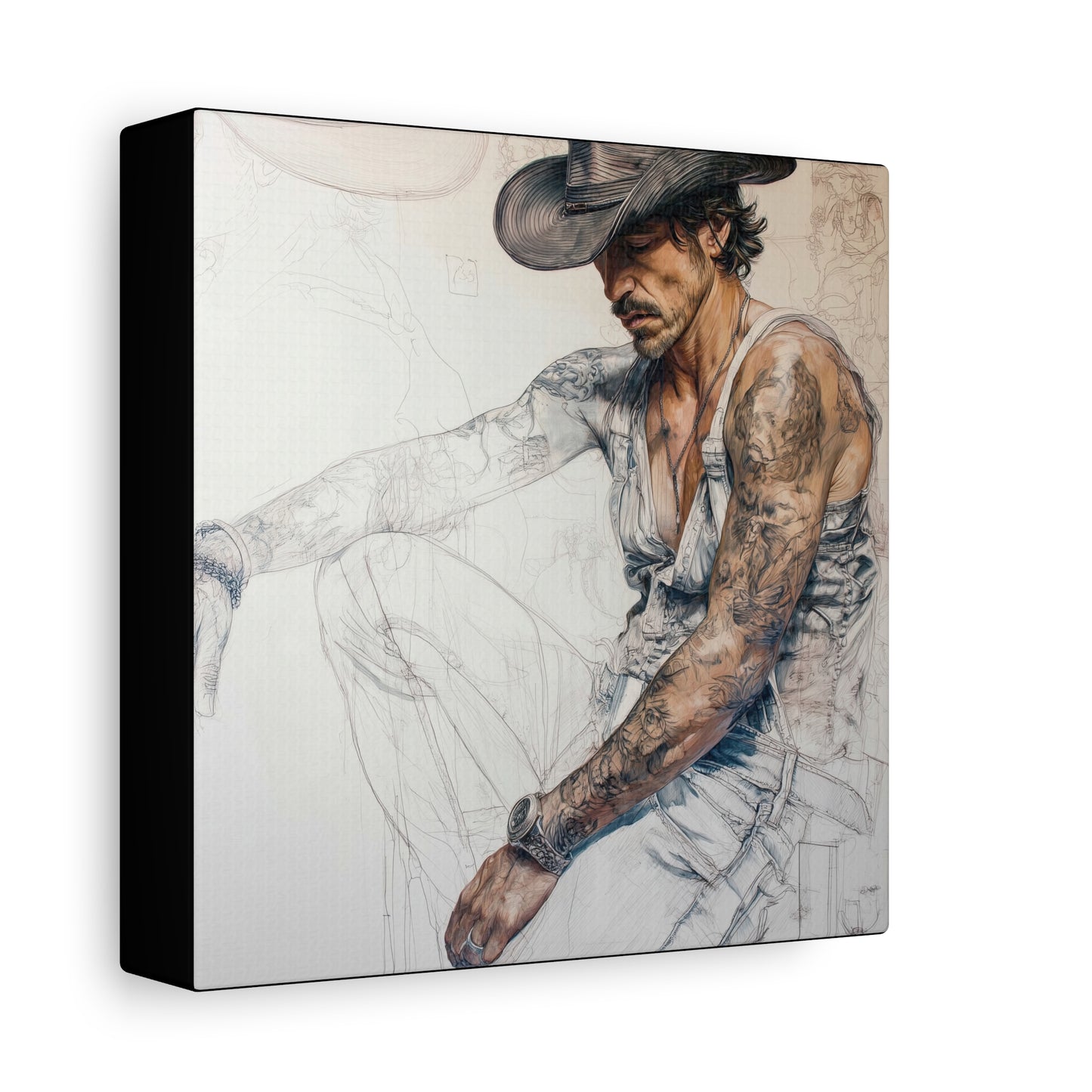 Gallery Wrapped Canvas, Wranglers and Wreckage Art Canvas, Erotic Pinup Art Canvas – Maverick