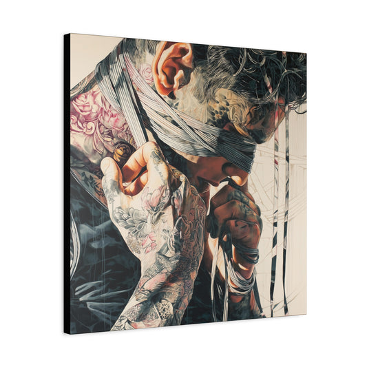 Gallery Wrapped Canvas, Ropes and Reverence Art Canvas, Erotic Shibari Art Canvas – Hiro