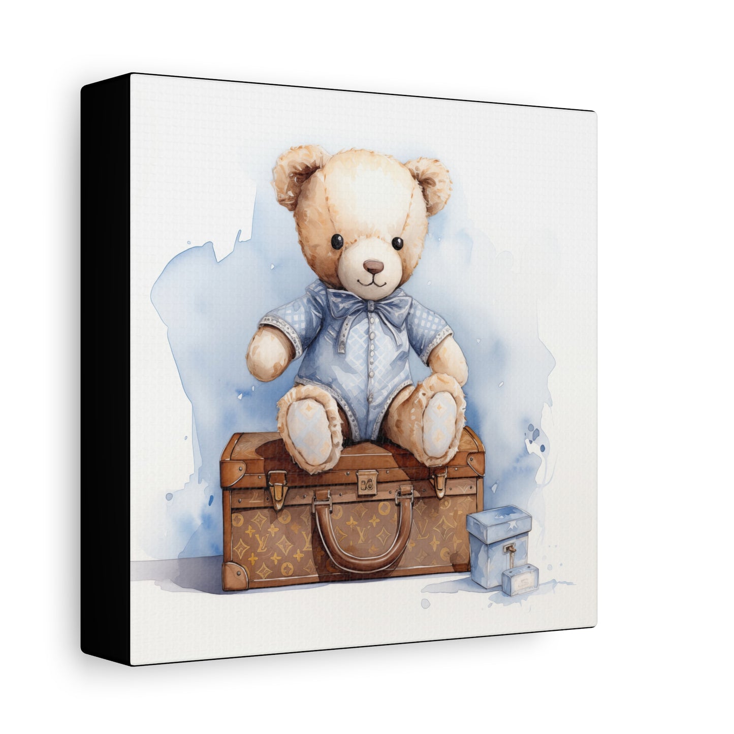 Canvas Gallery Wrap - Designer Trunk Bear Wall Art - Blu