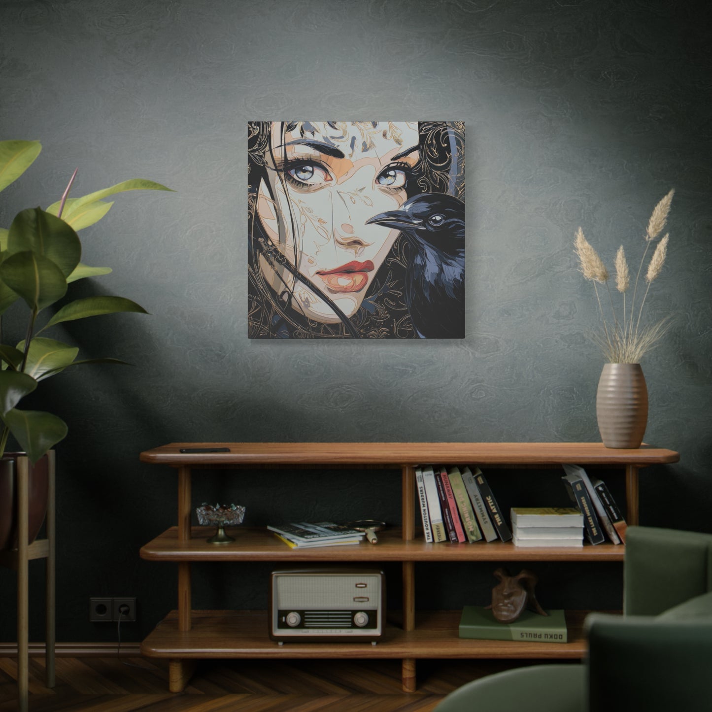 Gallery Wrapped Canvas, Myth and Bones Gothic Art Canvas, Dark Muse Canvas - Luxor