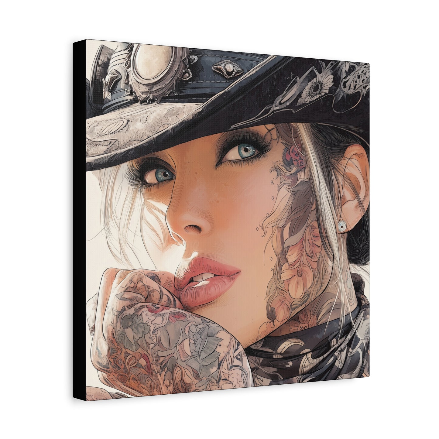 Gallery Wrapped Canvas, Wranglers and Wreckage Art Canvas, Erotic Pinup Art Canvas – Raine