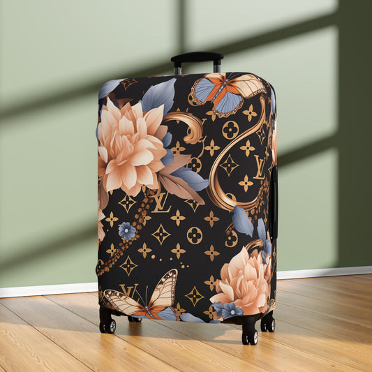 Designer Inspired Luggage Cover - LV Pink Blooms