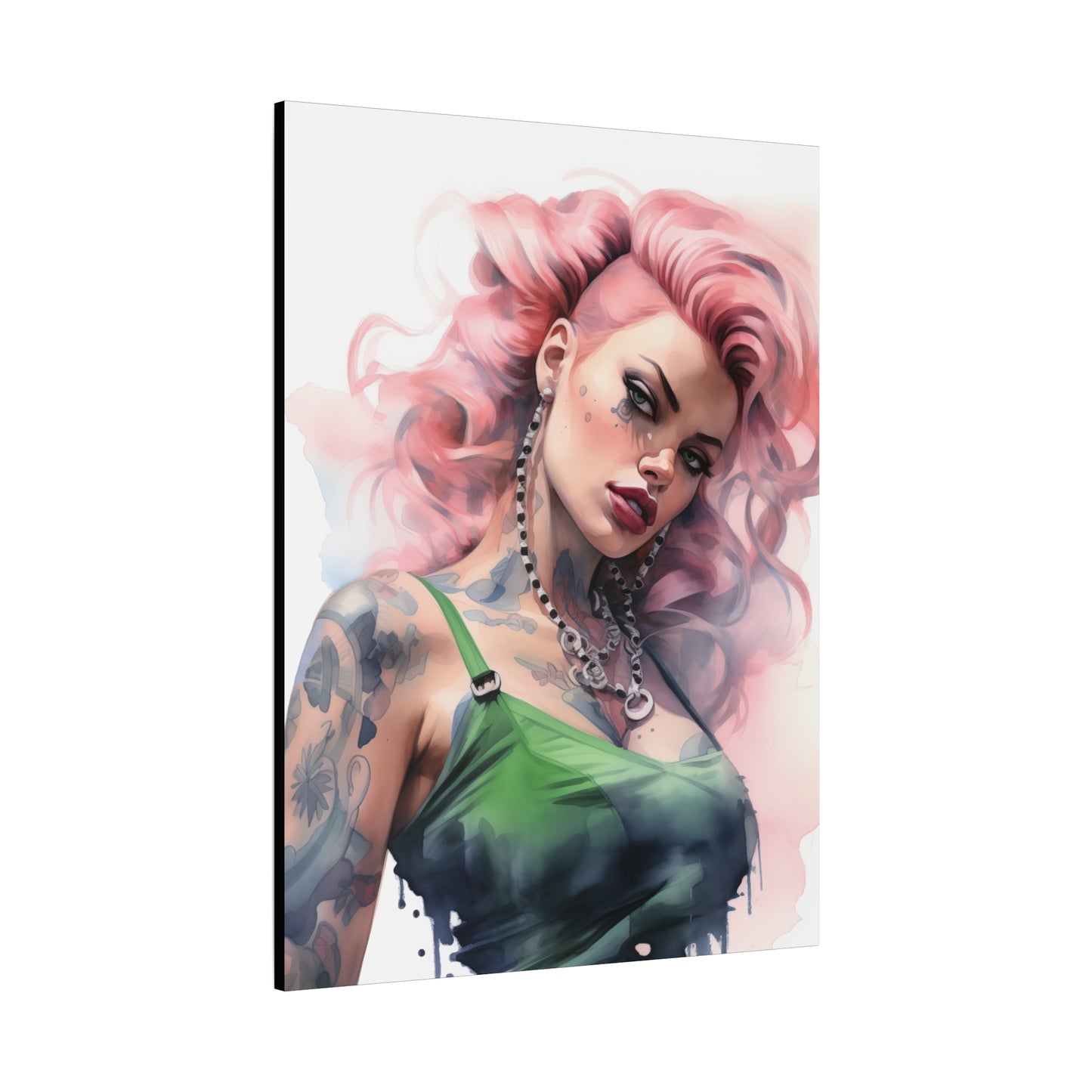 Gallery Wrapped Canvas, Edgy Tattooed Beauty, Urban Pop Art Canvas – Colette