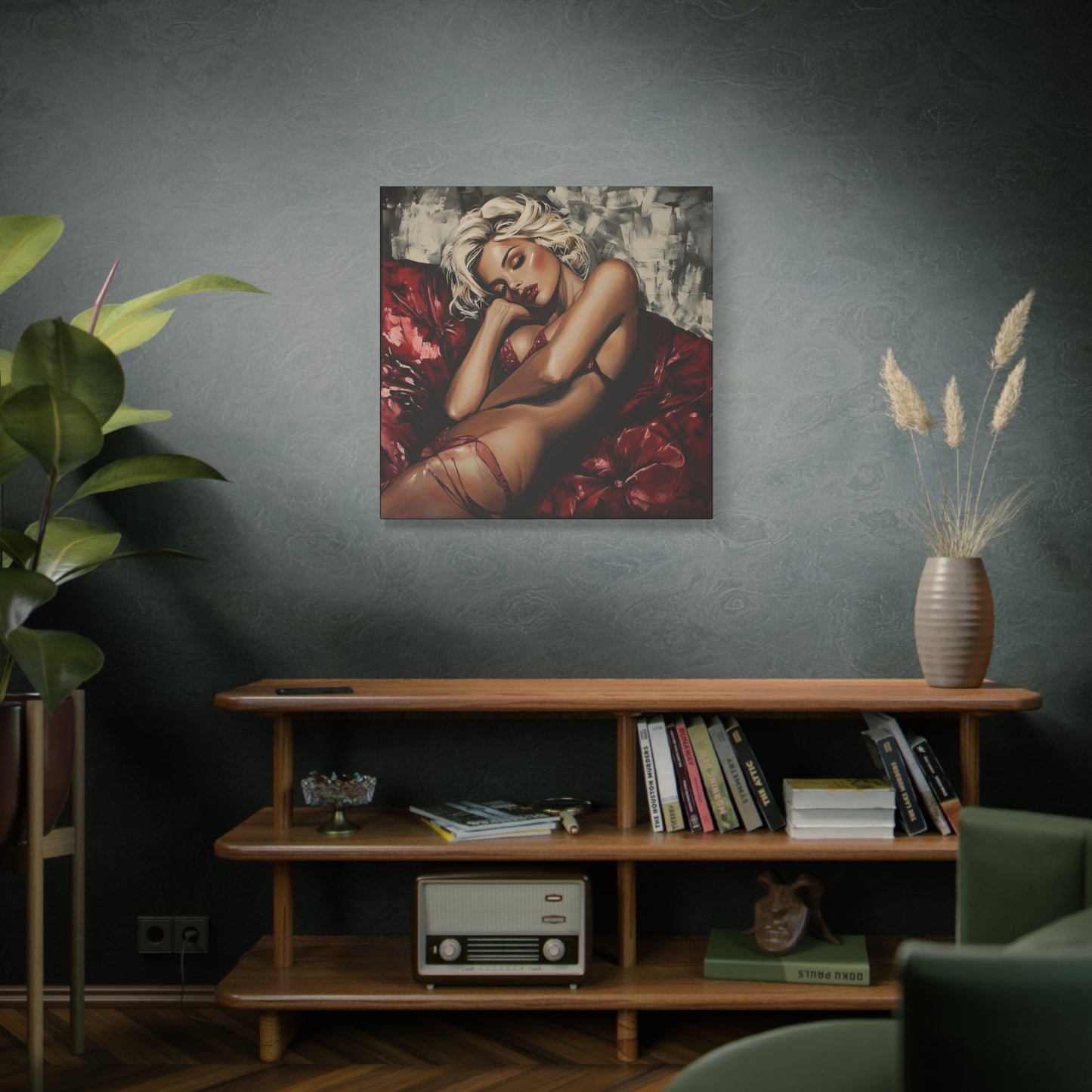 Gallery Wrapped Canvas, Guilt and Grit Adult Art Canvas, Erotic Pinup Art Canvas – Giselle