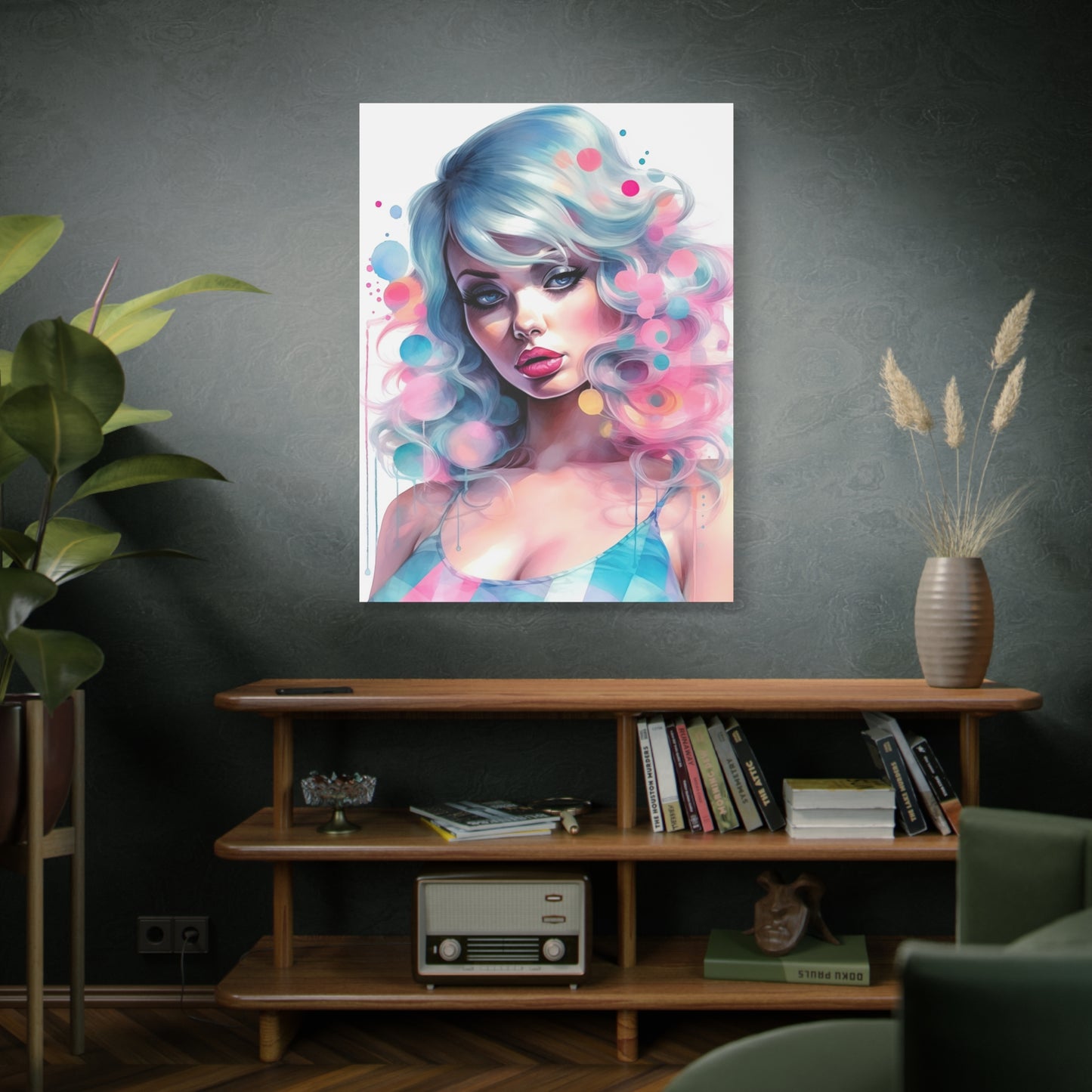 Canvas Gallery Wrapped High-Fashion Wall Art, Stylish Decor, Retro Femme Doll Pop Art – Sylvie