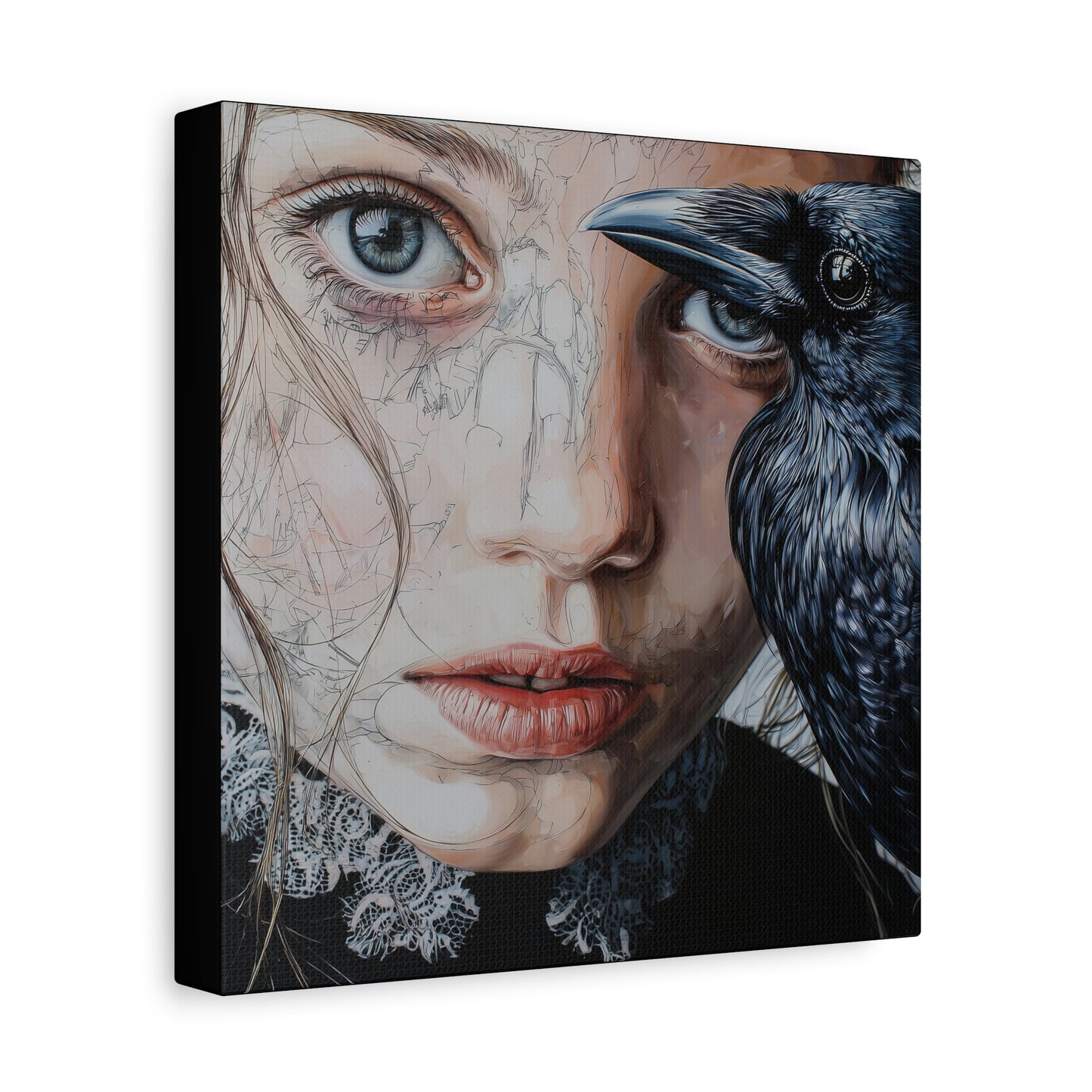 Gallery Wrapped Canvas, Myth and Bones Gothic Art Canvas, Dark Muse Canvas - Clio