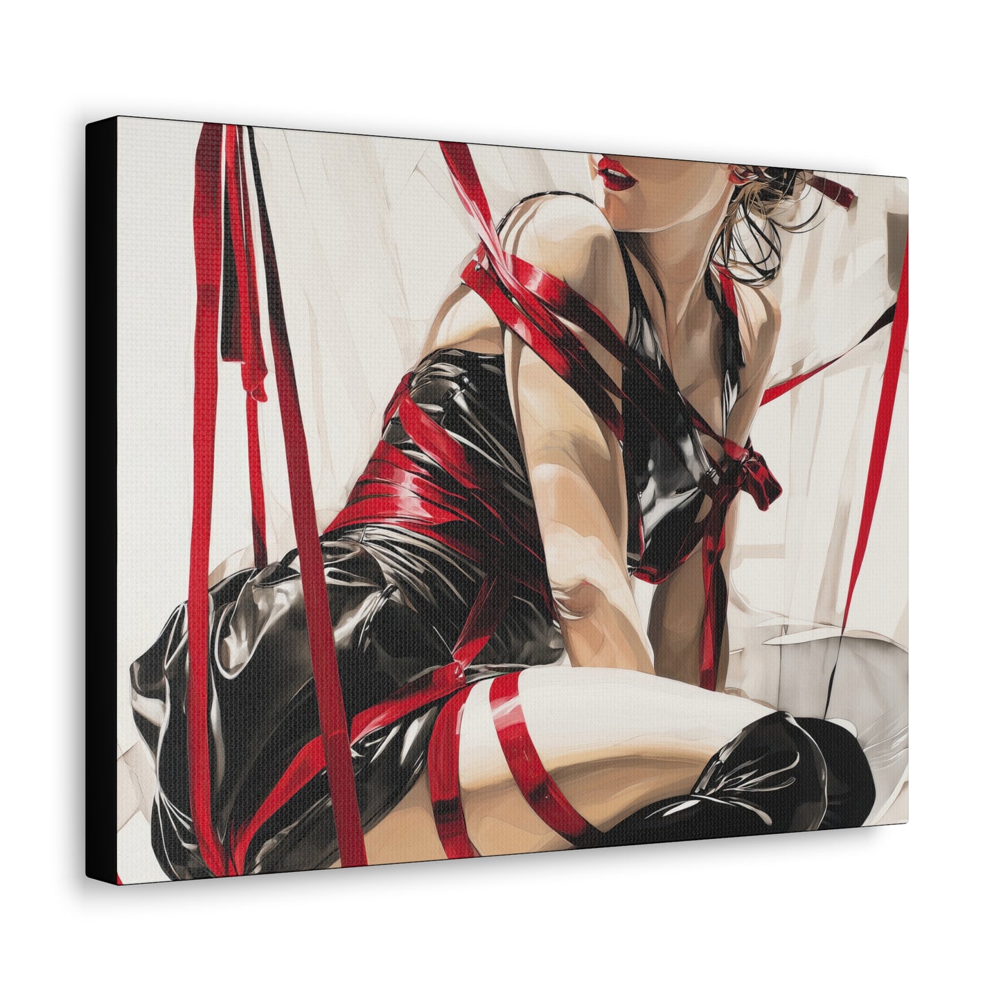 Gallery Wrapped Canvas, Ropes and Reverence Art Canvas, Erotic Shibari Art Canvas – Monica
