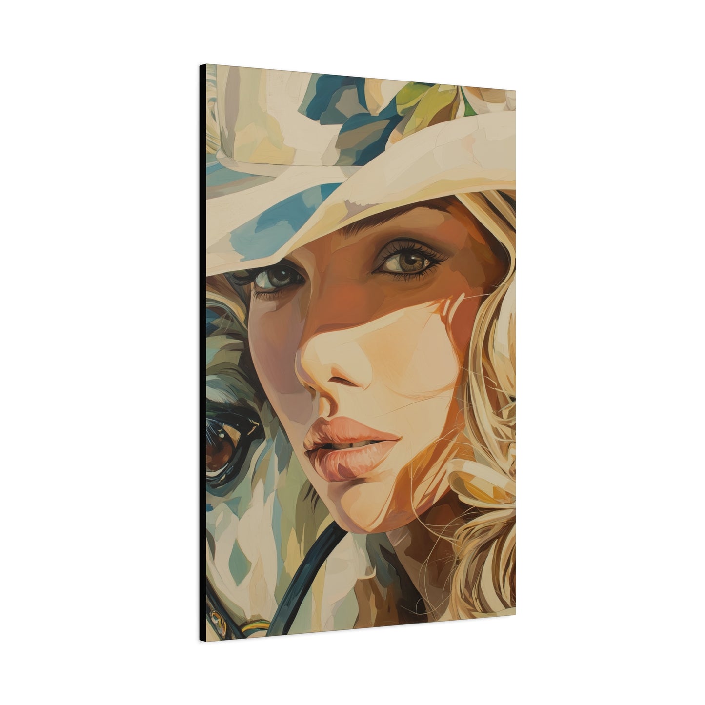 Gallery Wrapped Canvas, Wranglers and Wreckage Art Canvas, Erotic Pinup Art Canvas – Belle