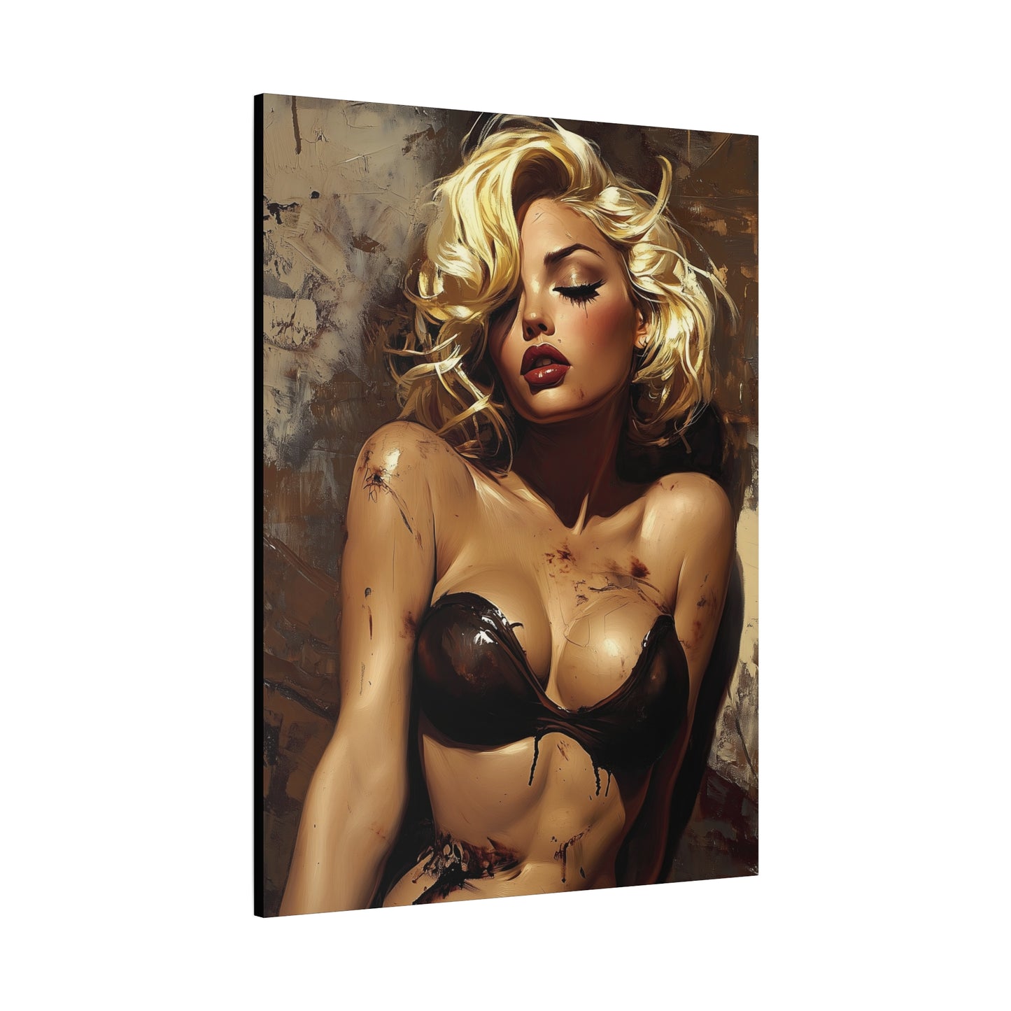 Gallery Wrapped Canvas, Guilt and Grit Adult Art Canvas, Erotic Pinup Art Canvas – Mira