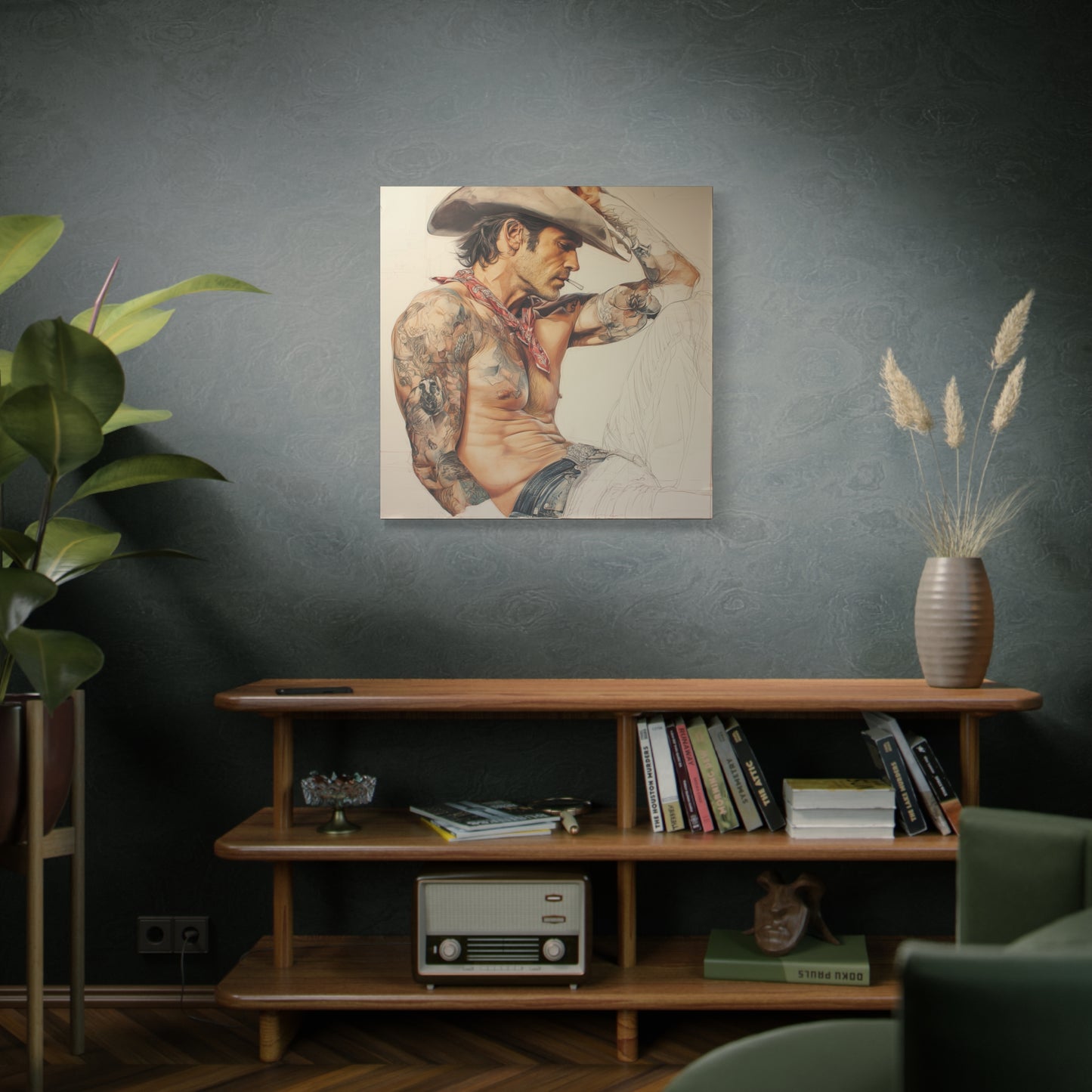 Gallery Wrapped Canvas, Wranglers and Wreckage Art Canvas, Erotic Pinup Art Canvas – Colt