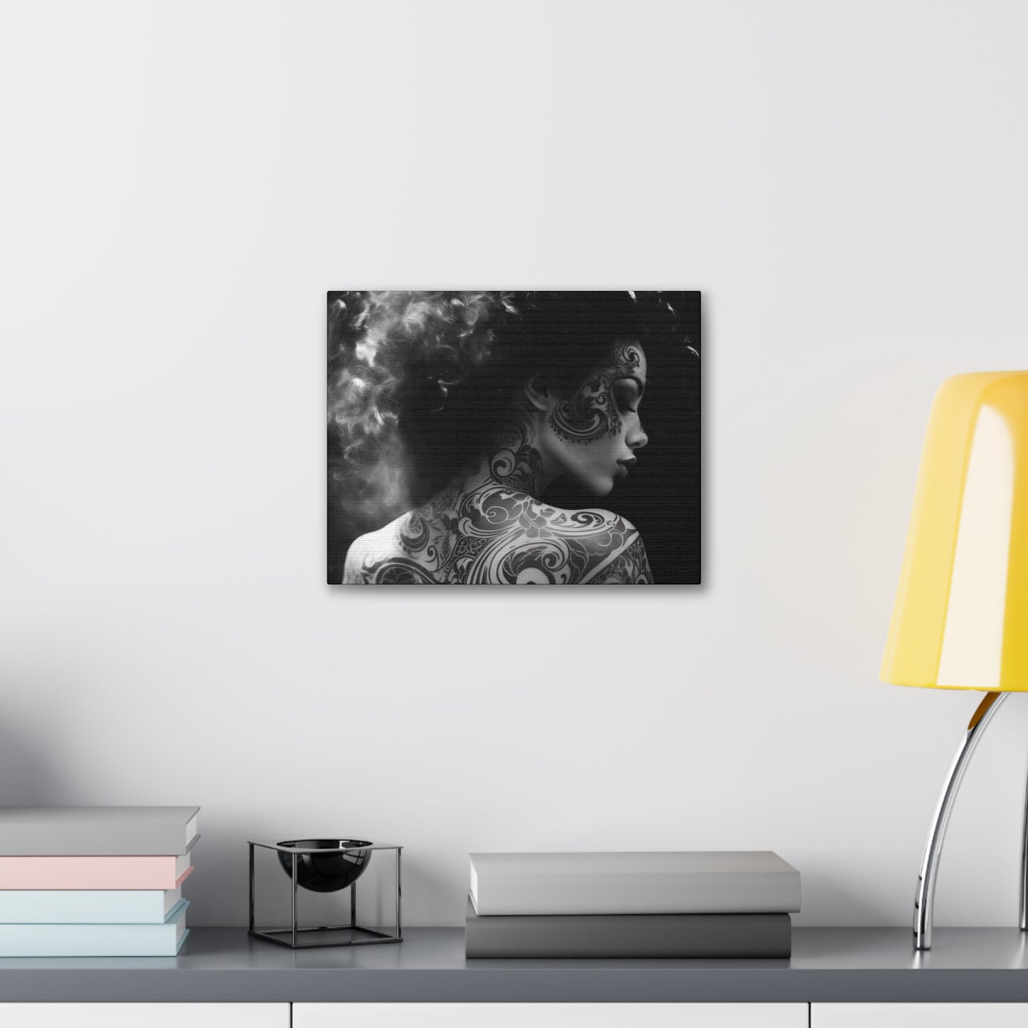 Canvas Gallery Wrap - Black and White Photography - Tattooed and Smoking Again