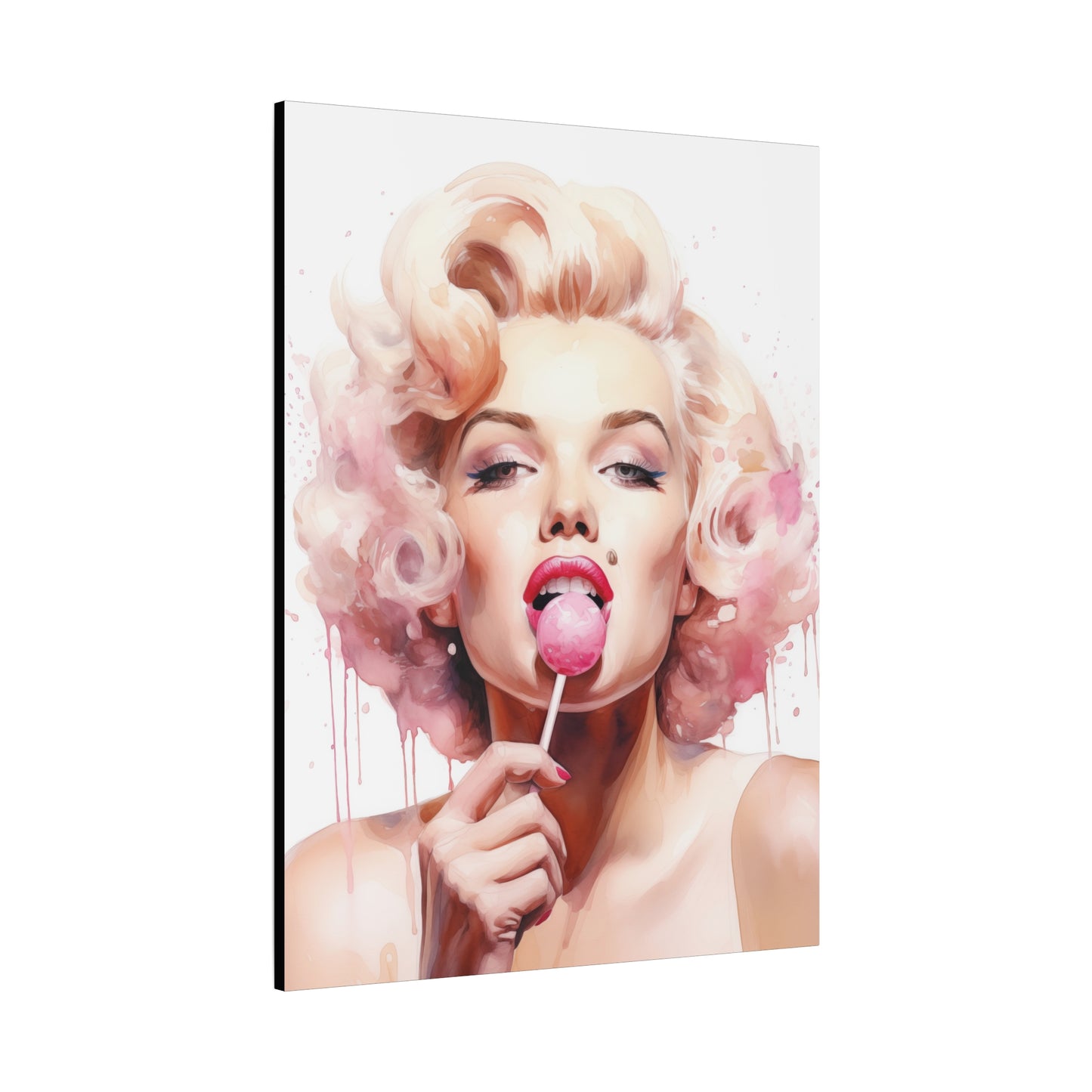 Canvas Wall Art, Gallery Wrapped Pop Art, Celebrity Wall Art – Marilyn Monroe - Lollipop
