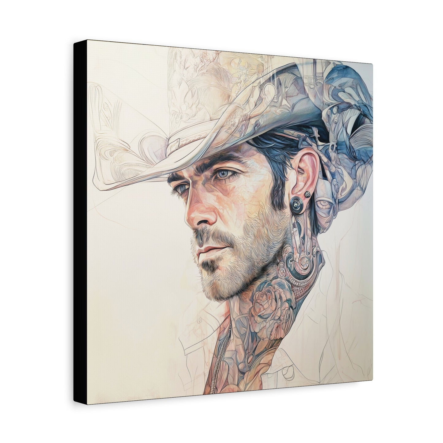 Gallery Wrapped Canvas, Wranglers and Wreckage Art Canvas, Erotic Pinup Art Canvas – Buck