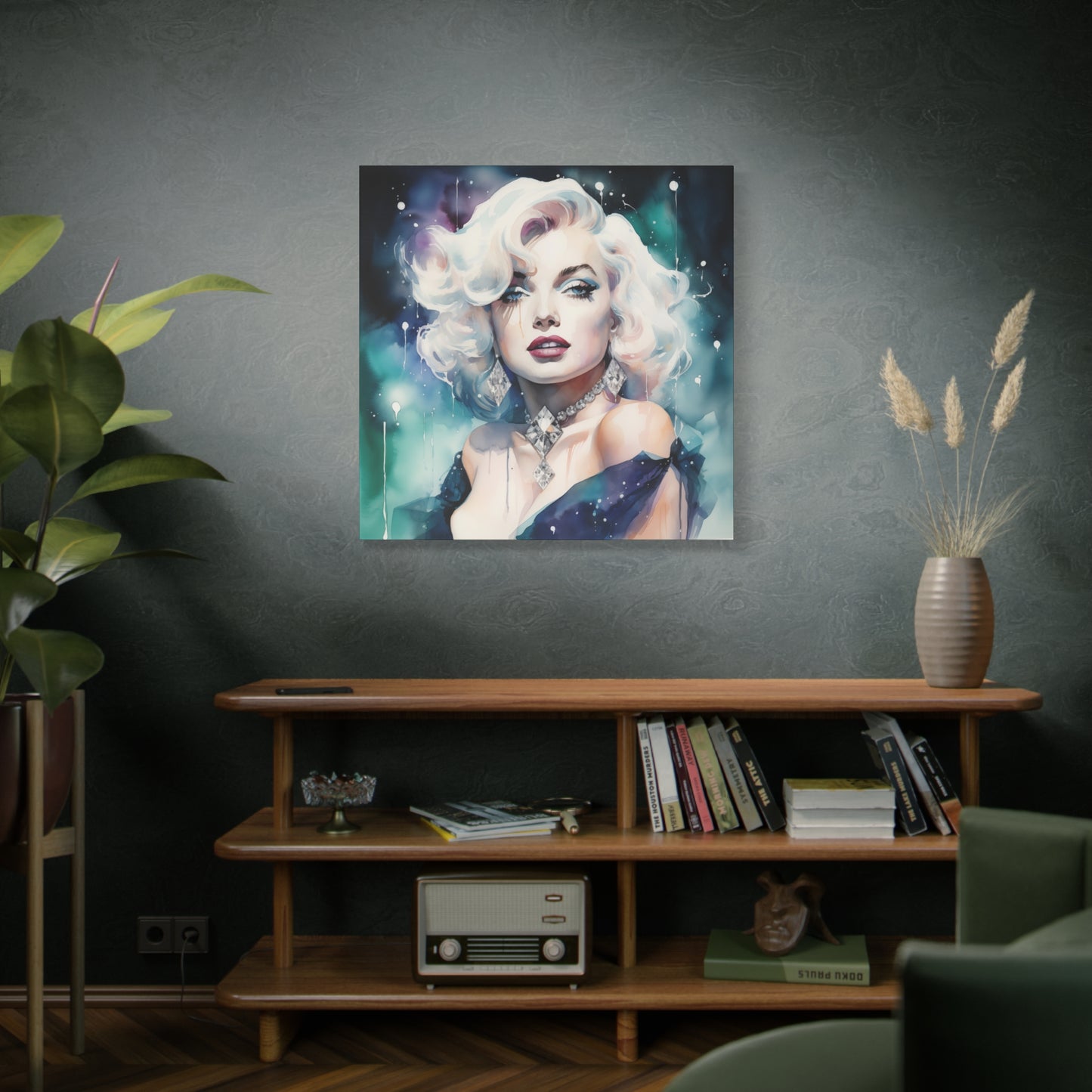 Canvas Wall Art, Gallery Wrapped Pop Art, Celebrity Wall Art – Marilyn Monroe - Diamonds