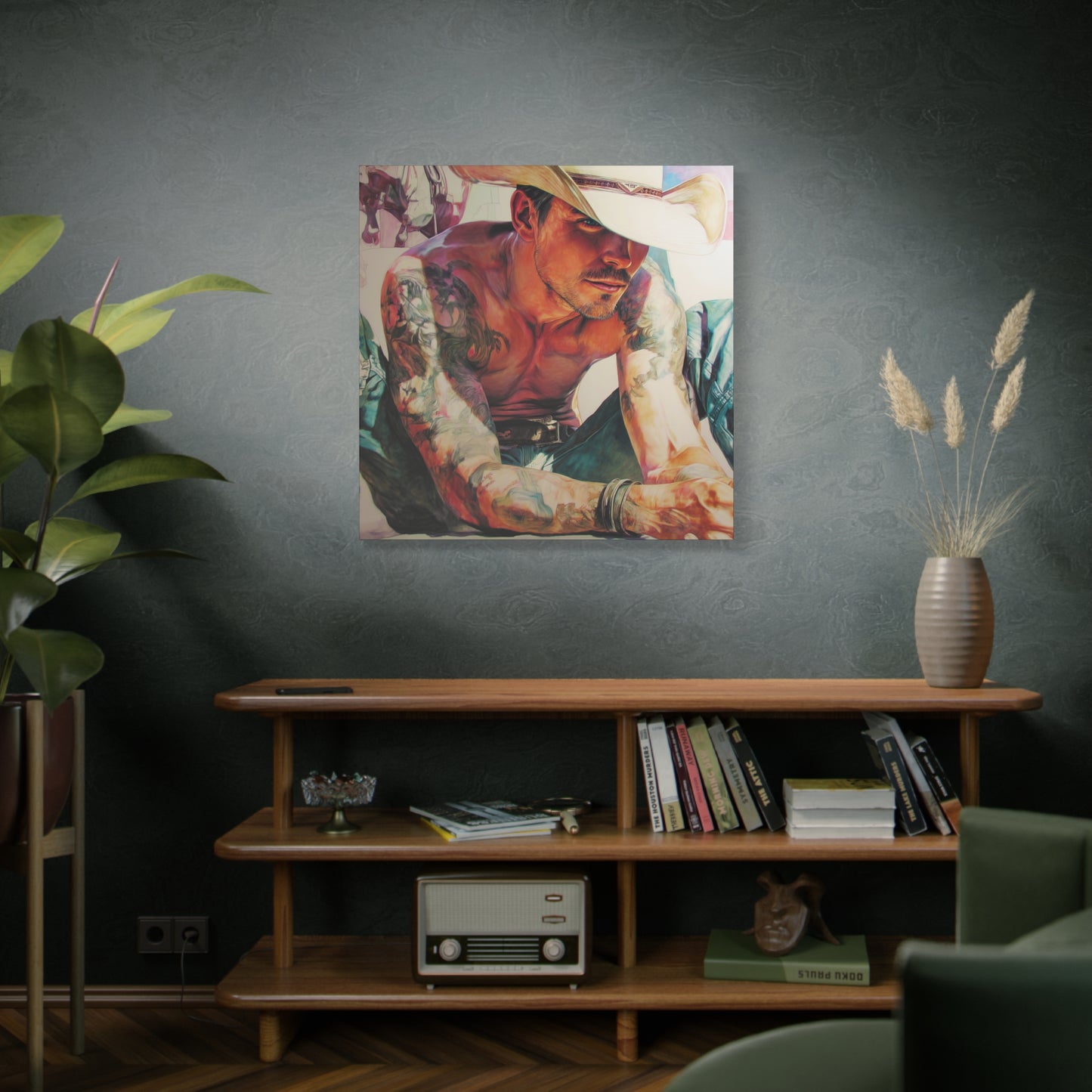 Gallery Wrapped Canvas, Wranglers and Wreckage Art Canvas, Erotic Pinup Art Canvas – Cade