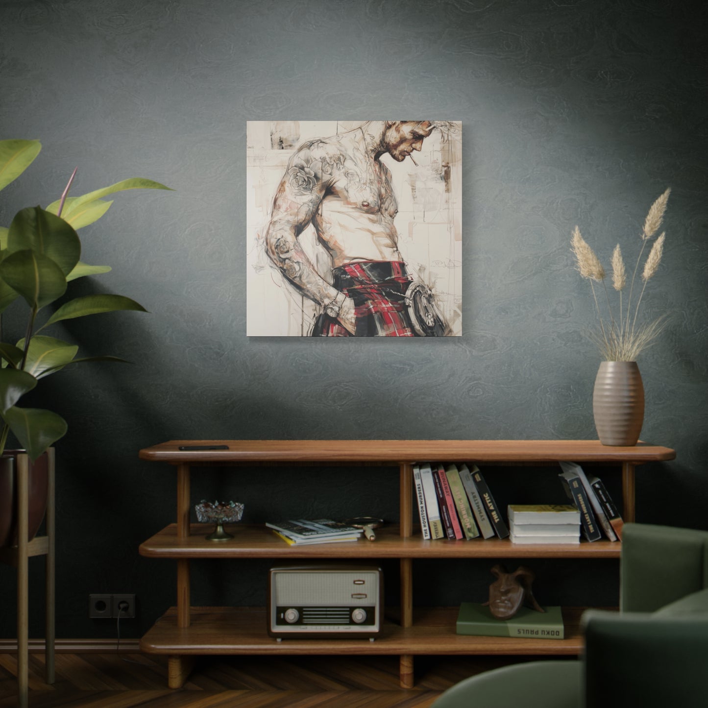 Gallery Wrapped Canvas, Kilts and Carnage Art Canvas, Erotic Pinup Art Canvas – Keir