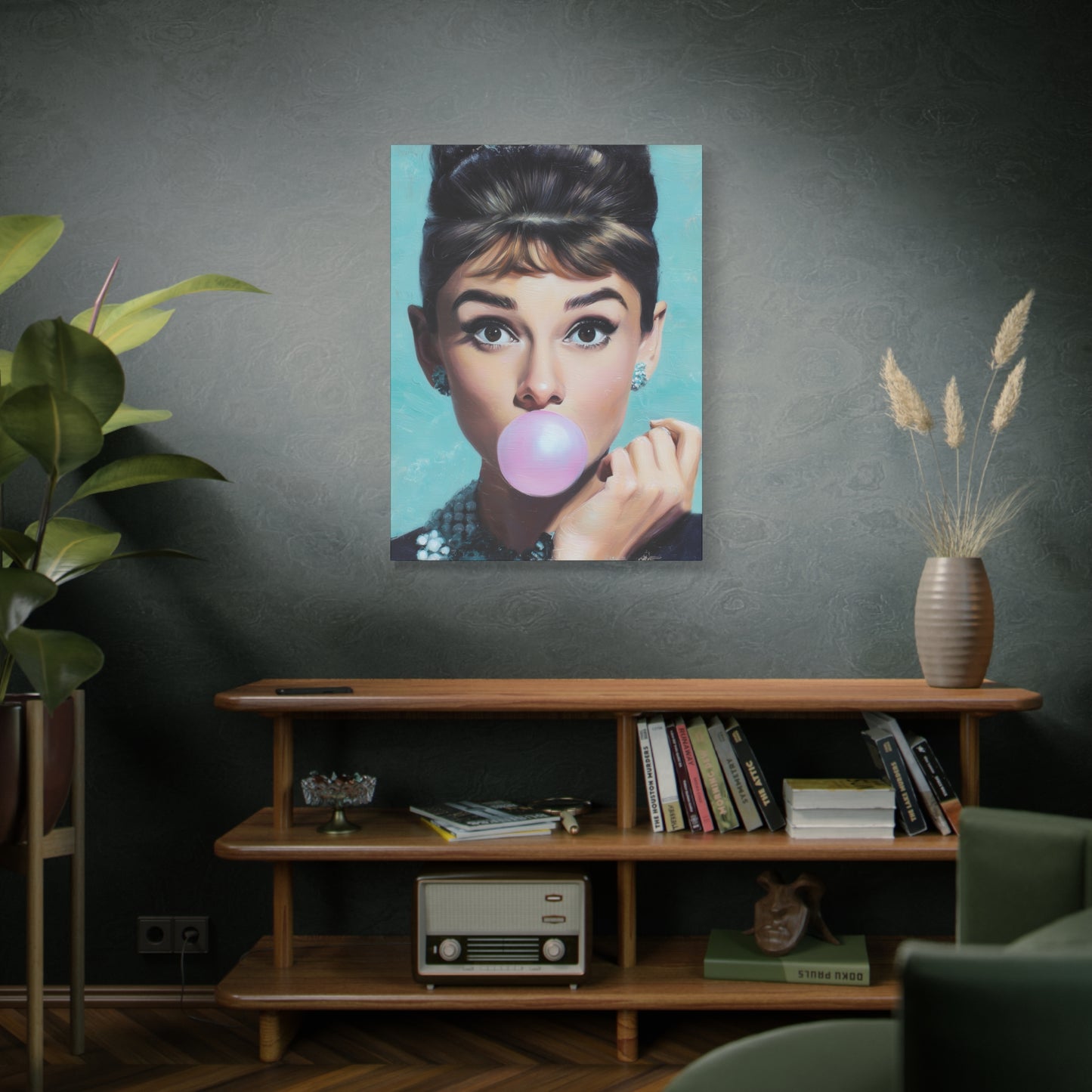 Gallery Wrapped Canvas, The Diva Project Art Canvas, Pinup Art Canvas – Audrey Hepburn - FIVE