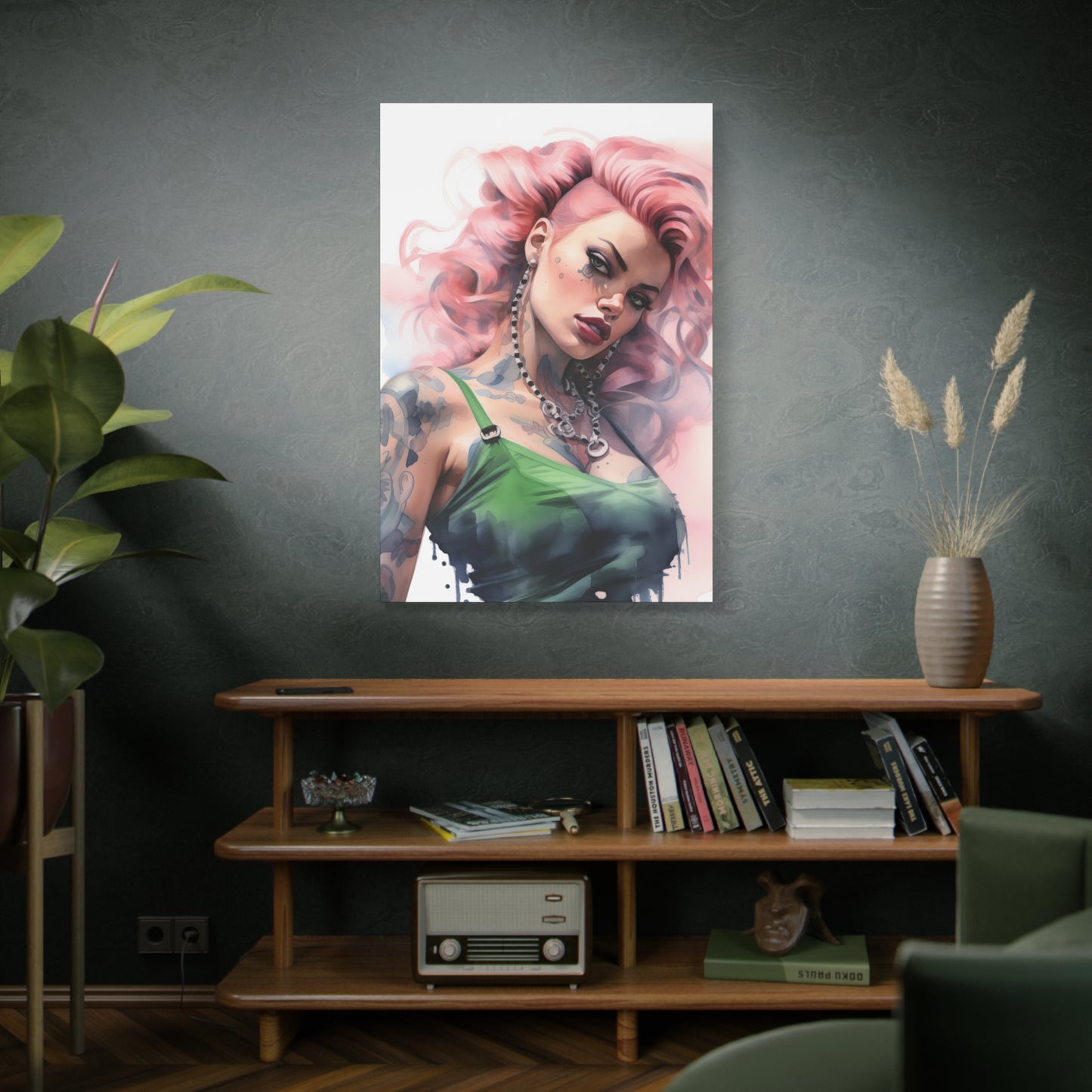 Gallery Wrapped Canvas, Edgy Tattooed Beauty, Urban Pop Art Canvas – Colette