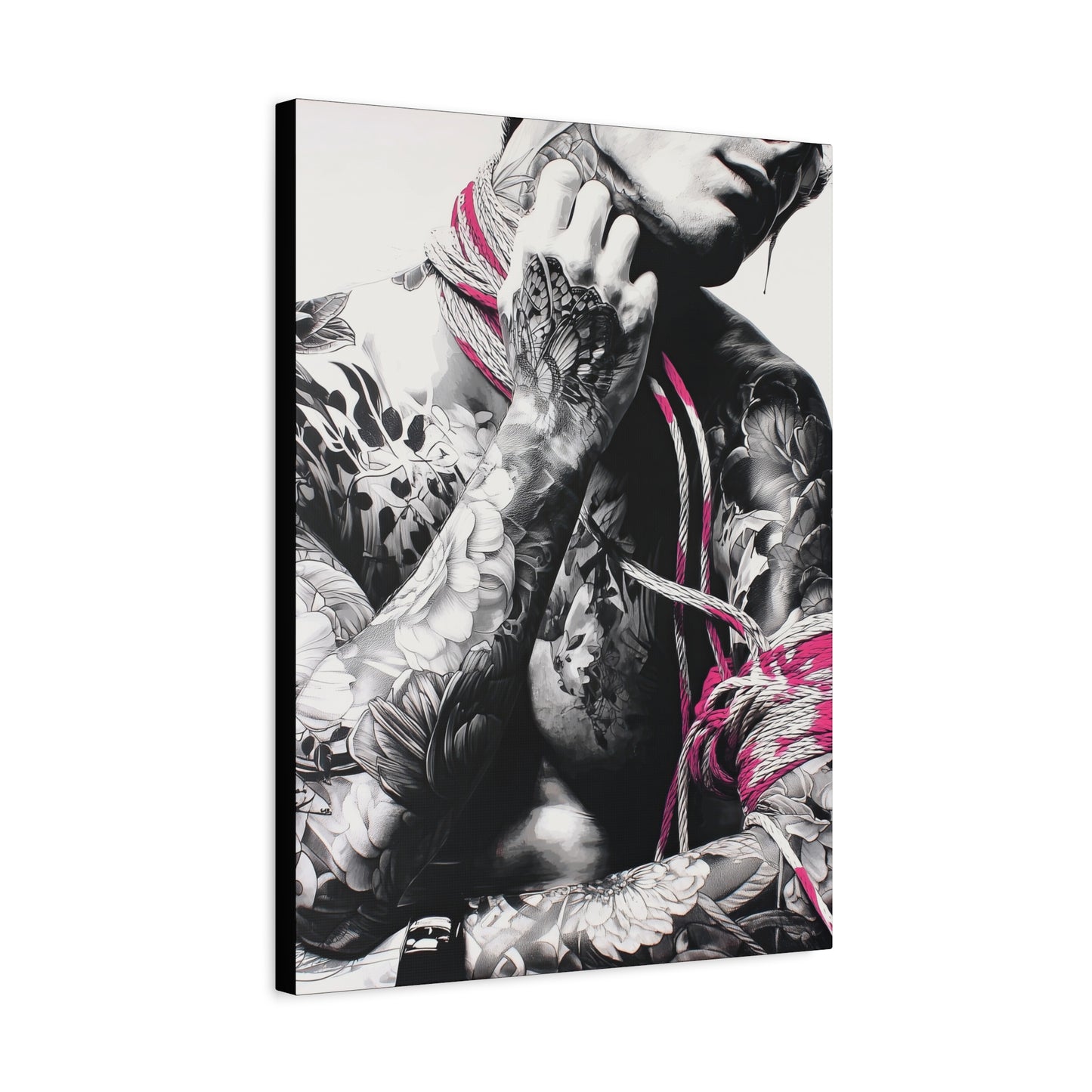 Gallery Wrapped Canvas, Ropes and Reverence Art Canvas, Erotic Shibari Art Canvas – Kaito