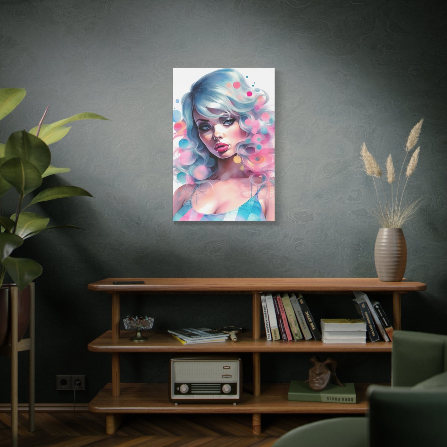 Canvas Gallery Wrapped High-Fashion Wall Art, Stylish Decor, Retro Femme Doll Pop Art – Sylvie
