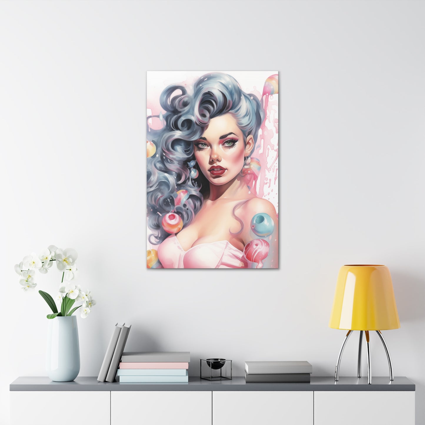 Canvas Wall Art, Gallery Wrapped Pop Art, Femme Doll Wall Art – Lux