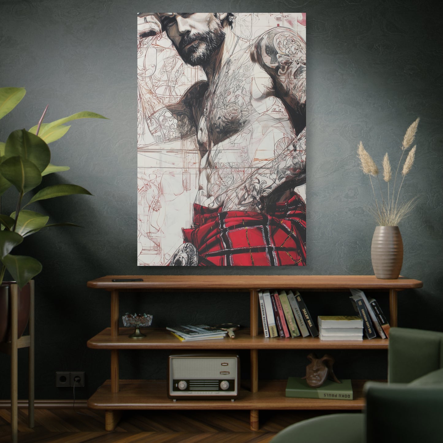 Gallery Wrapped Canvas, Kilts and Carnage Art Canvas, Erotic Pinup Art Canvas – Cormac