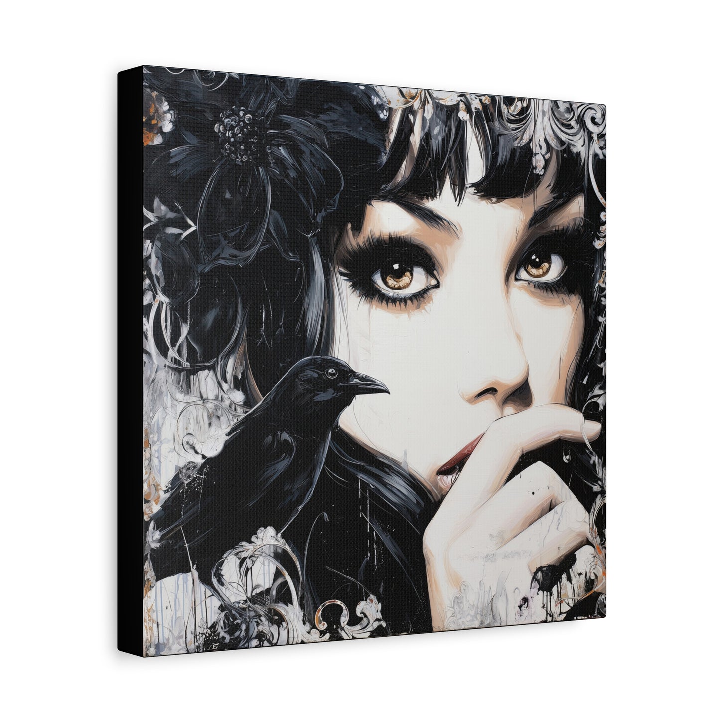 Gallery Wrapped Canvas, Myth and Bones Gothic Art Canvas, Dark Muse Canvas - Sable
