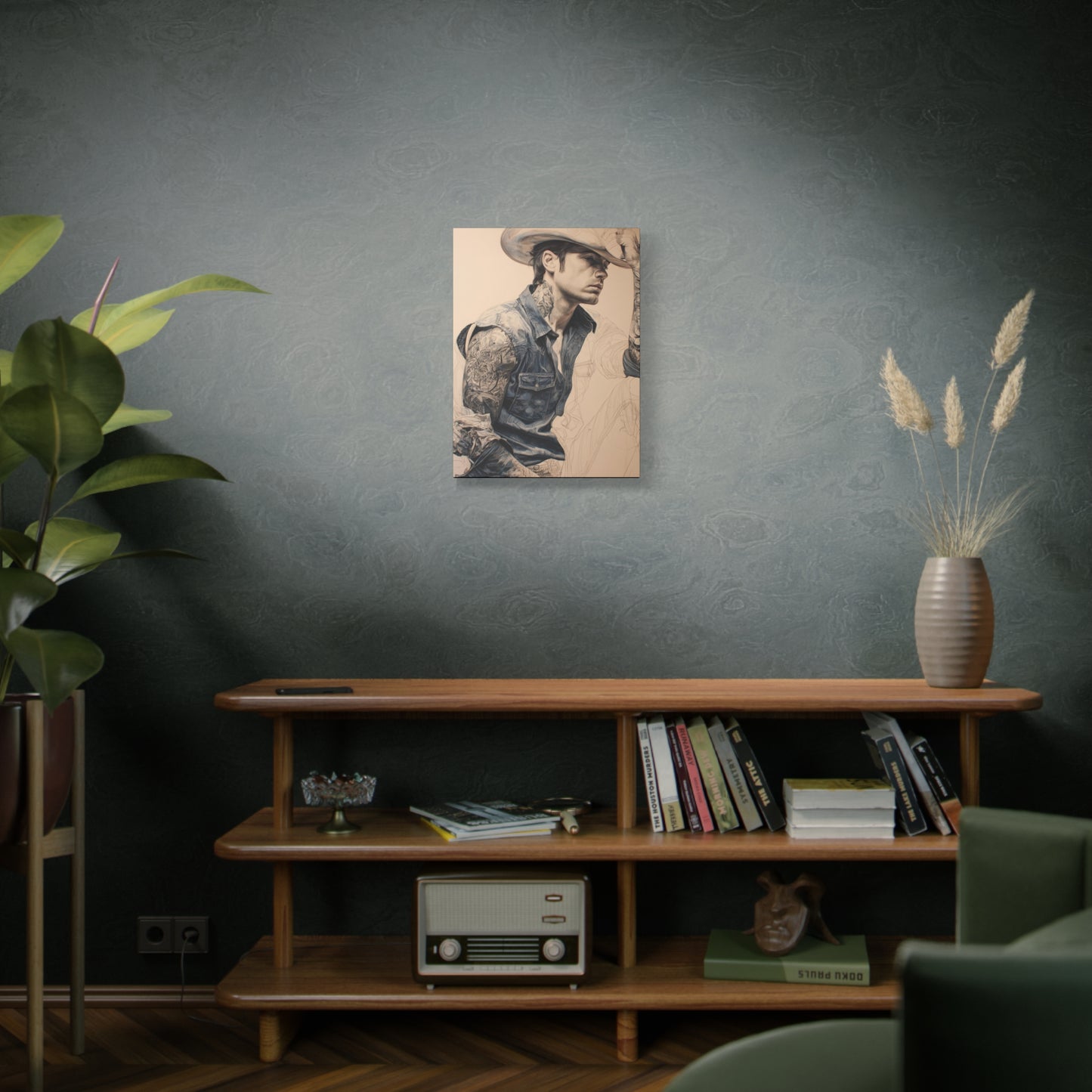 Gallery Wrapped Canvas, Wranglers and Wreckage Art Canvas, Erotic Pinup Art Canvas – Clay